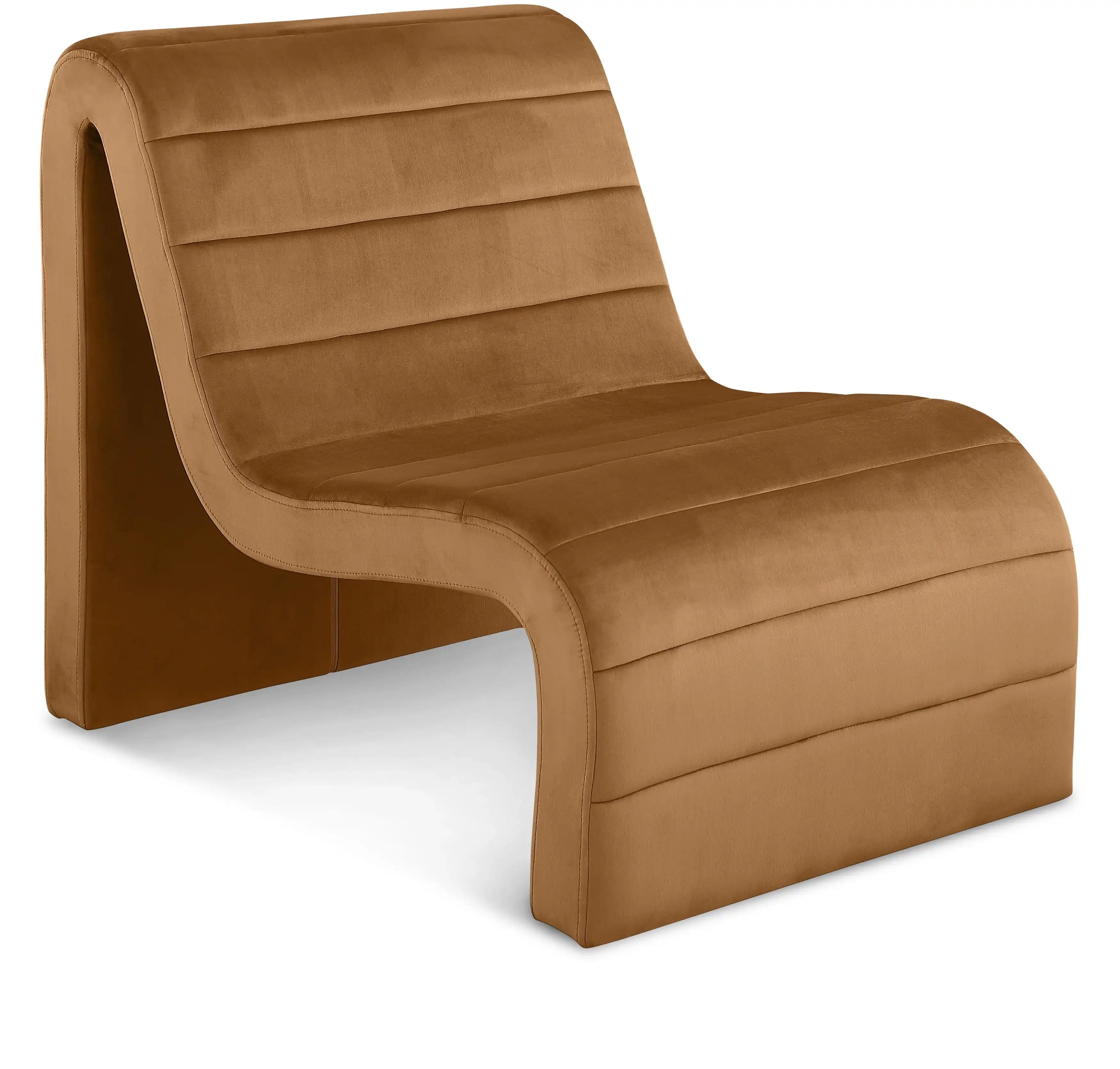 Ivy - Velvet Accent Chair - Saddle - Best Buy Furniture