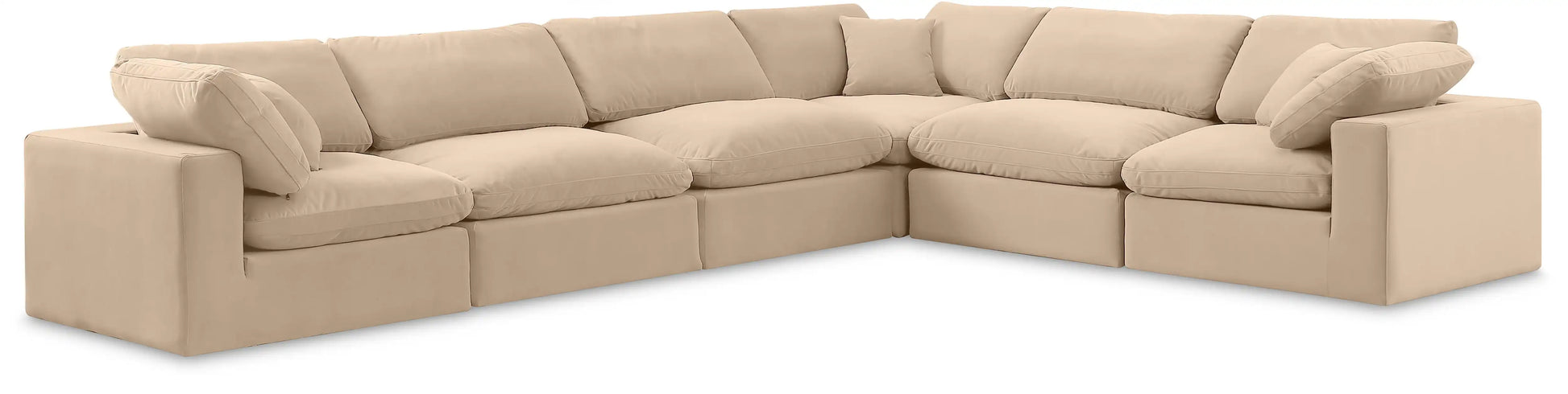 Comfy - 6 Piece Velvet Modular Corner Sectional - Best Buy Furniture
