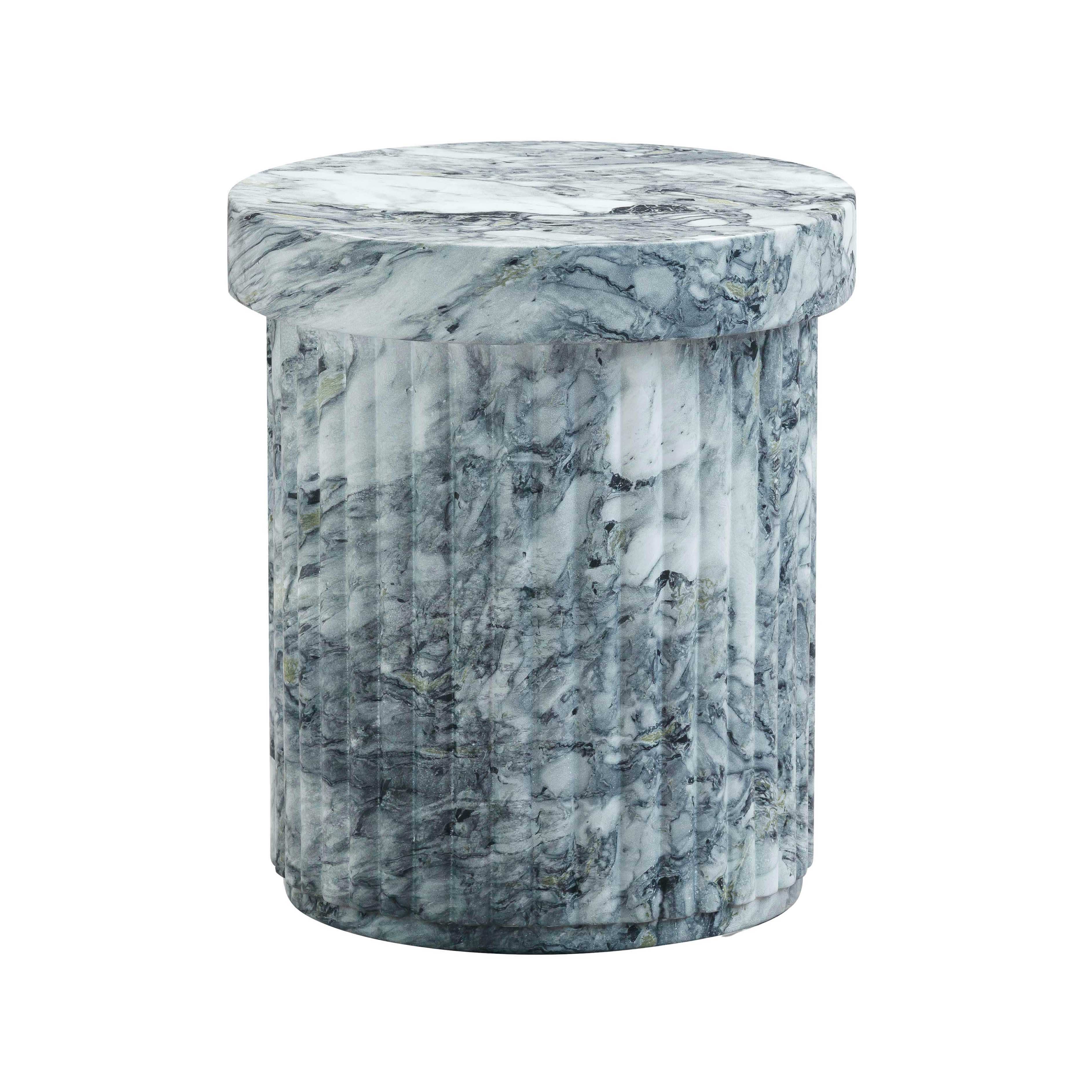 Serafina - Concrete Indoor / Outdoor Side Table - Marble Pattern - Best Buy Furniture