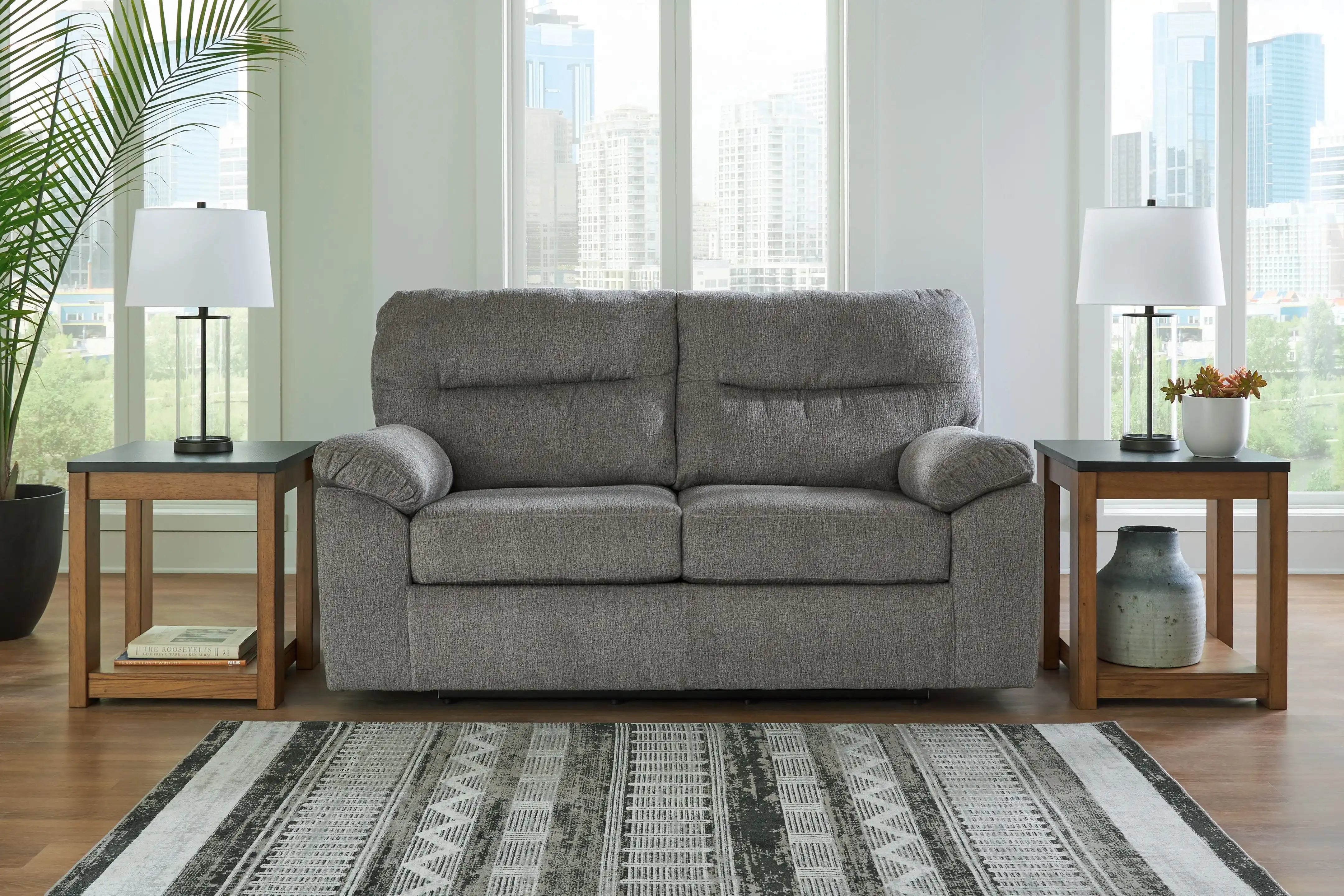 Bindura - Glider Loveseat - Mineral - Best Buy Furniture