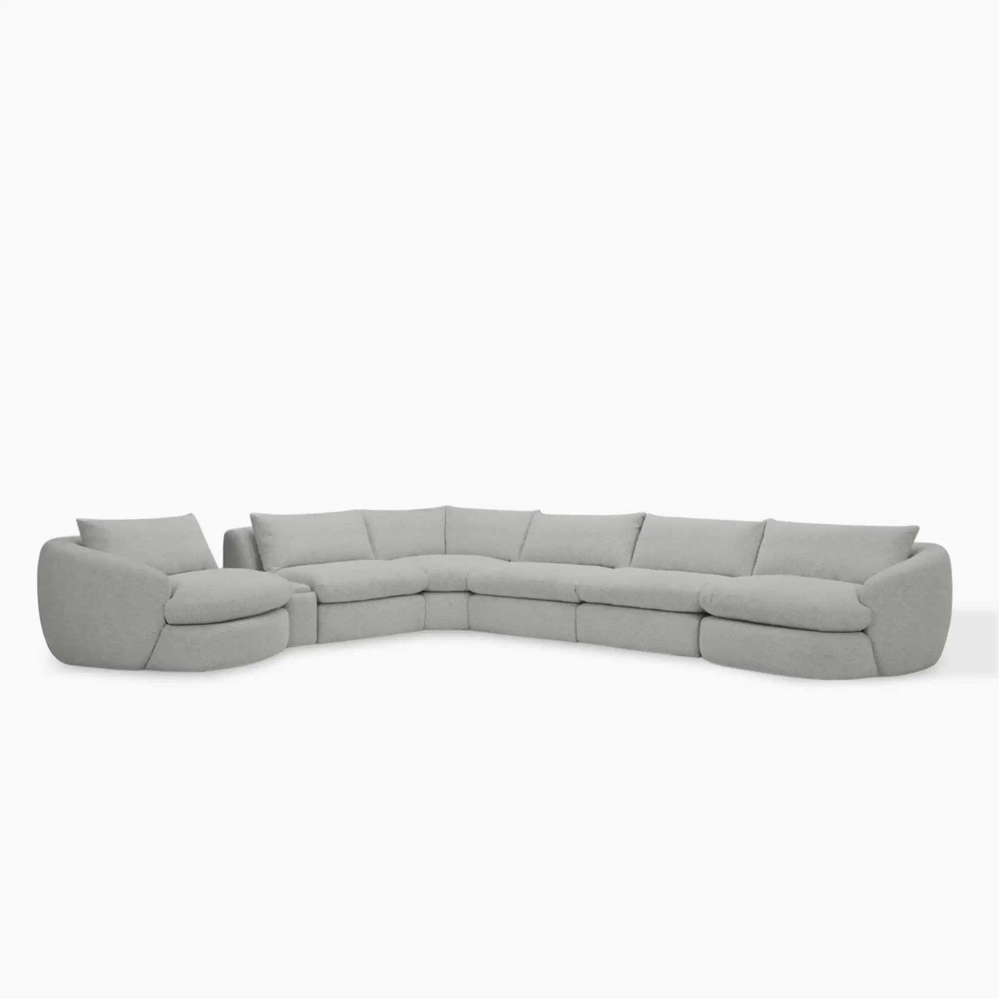 Azelea 5-Piece Modular Sectional – Soft-Touch Bouclé with Goose Feather Fill - Best Buy Furniture
