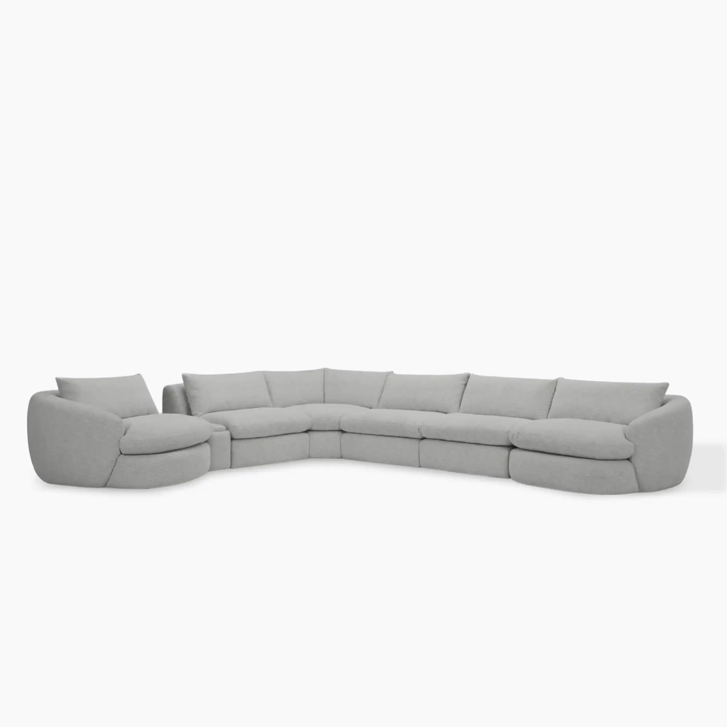 Azelea 5-Piece Modular Sectional – Soft-Touch Bouclé with Goose Feather Fill - Best Buy Furniture