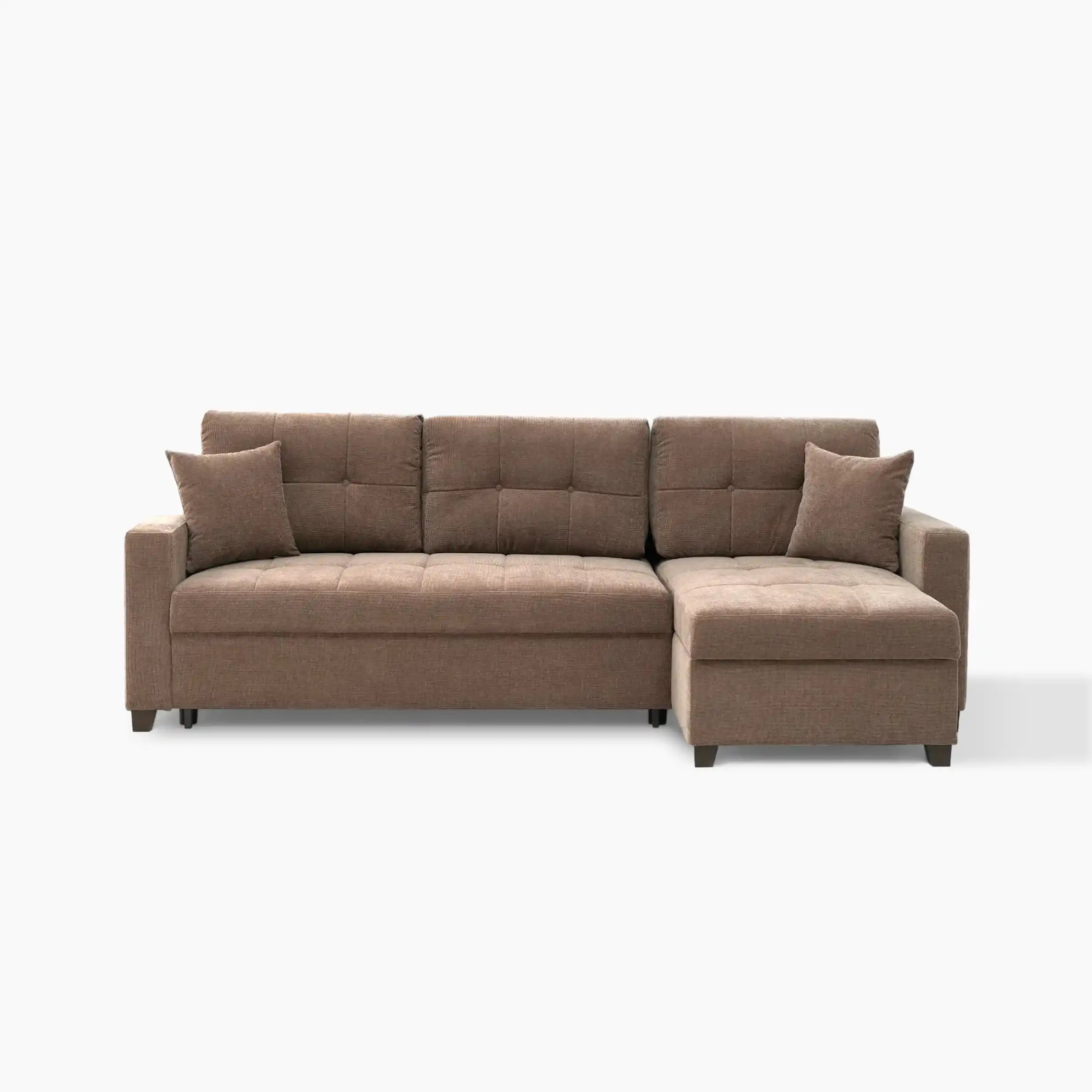 IVY 102" Reversible Chase Queen Sleeper Sectional - Brown - Best Buy Furniture