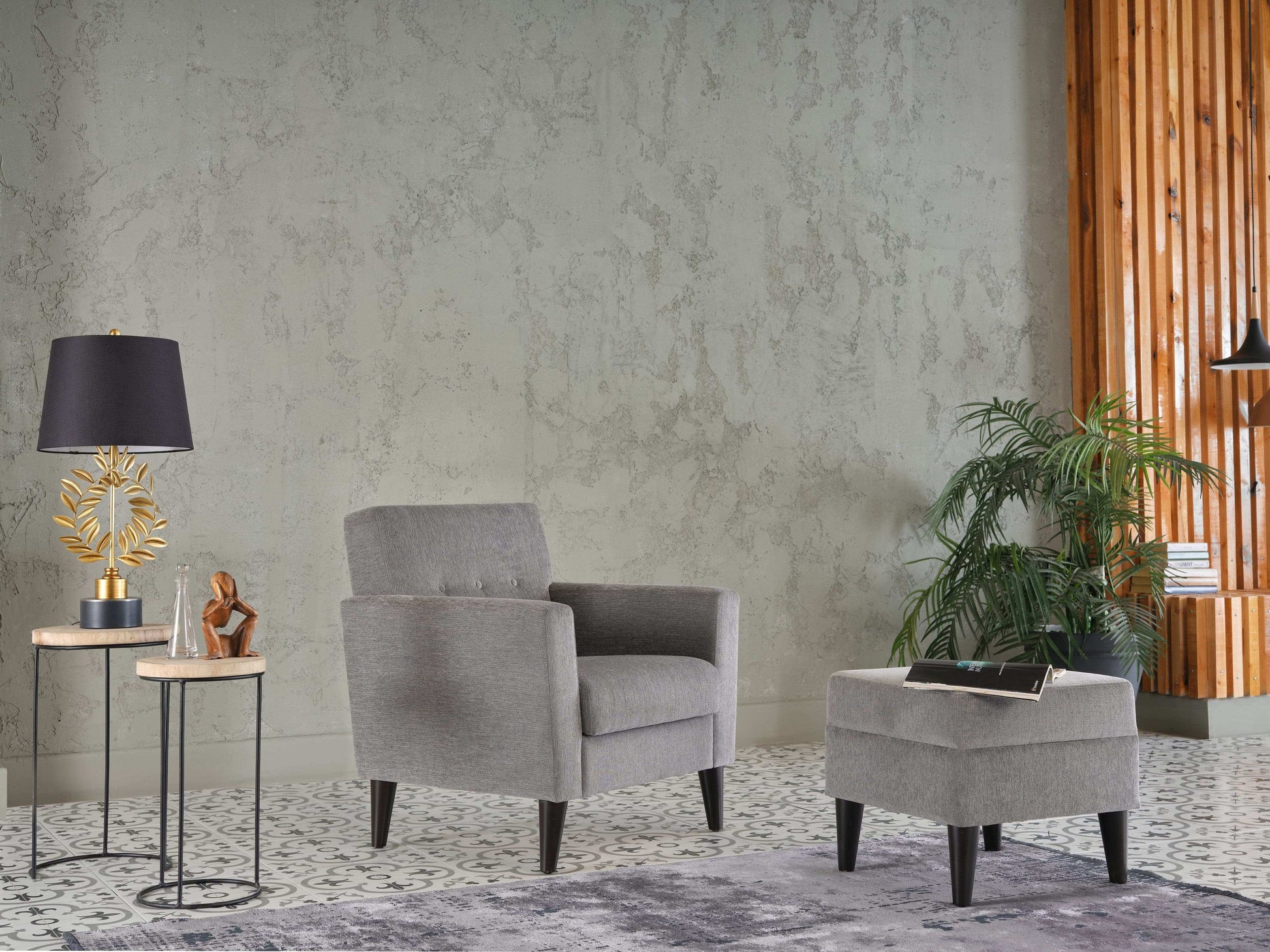 Theo Accent Chair & Ottoman - Best Buy Furniture