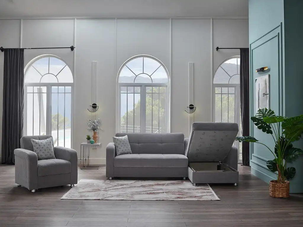 Vision 2-Piece L-Shaped Sleeper Sectional Sofa – 102” Wide, Reversible Chaise, Modern Comfort & Functionality - Best Buy Furniture