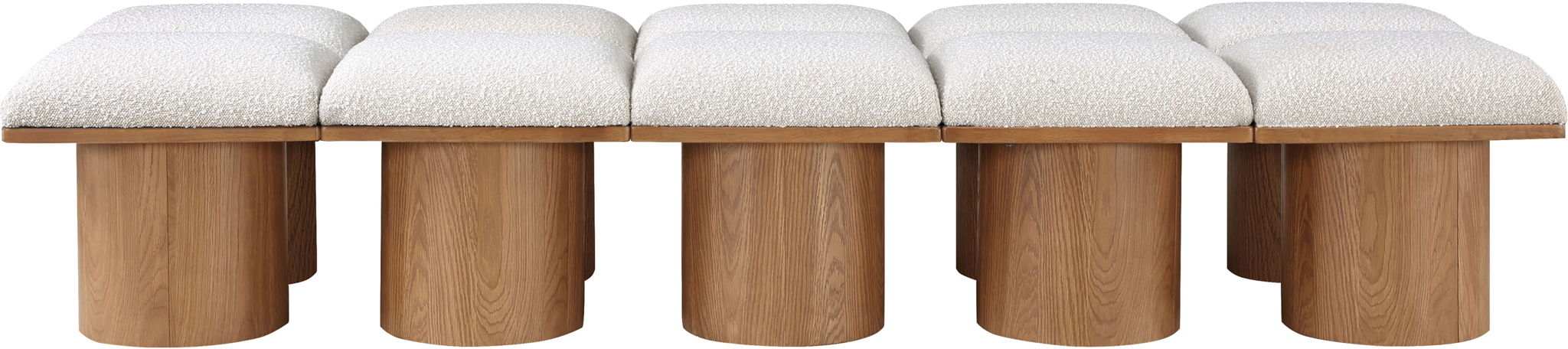 Pavilion - 10 Piece Modular Bench With Brown Base
