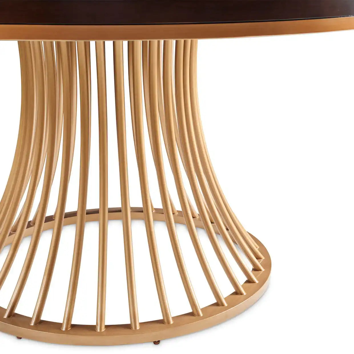 Camellia Field - Round Dining Table - Dark Brown / Gold - Best Buy Furniture
