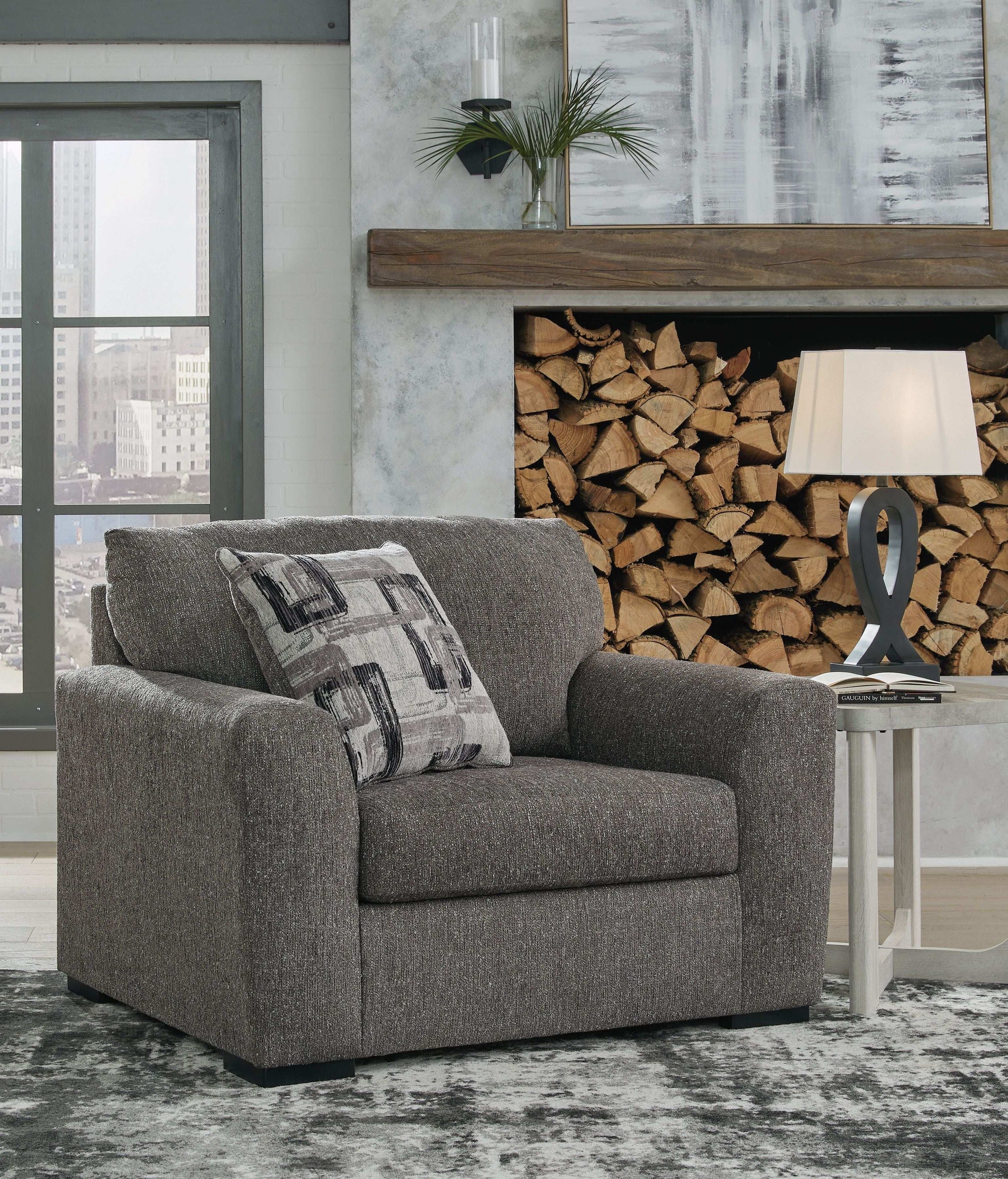 Gardiner - Chair And A Half - Pewter - Best Buy Furniture