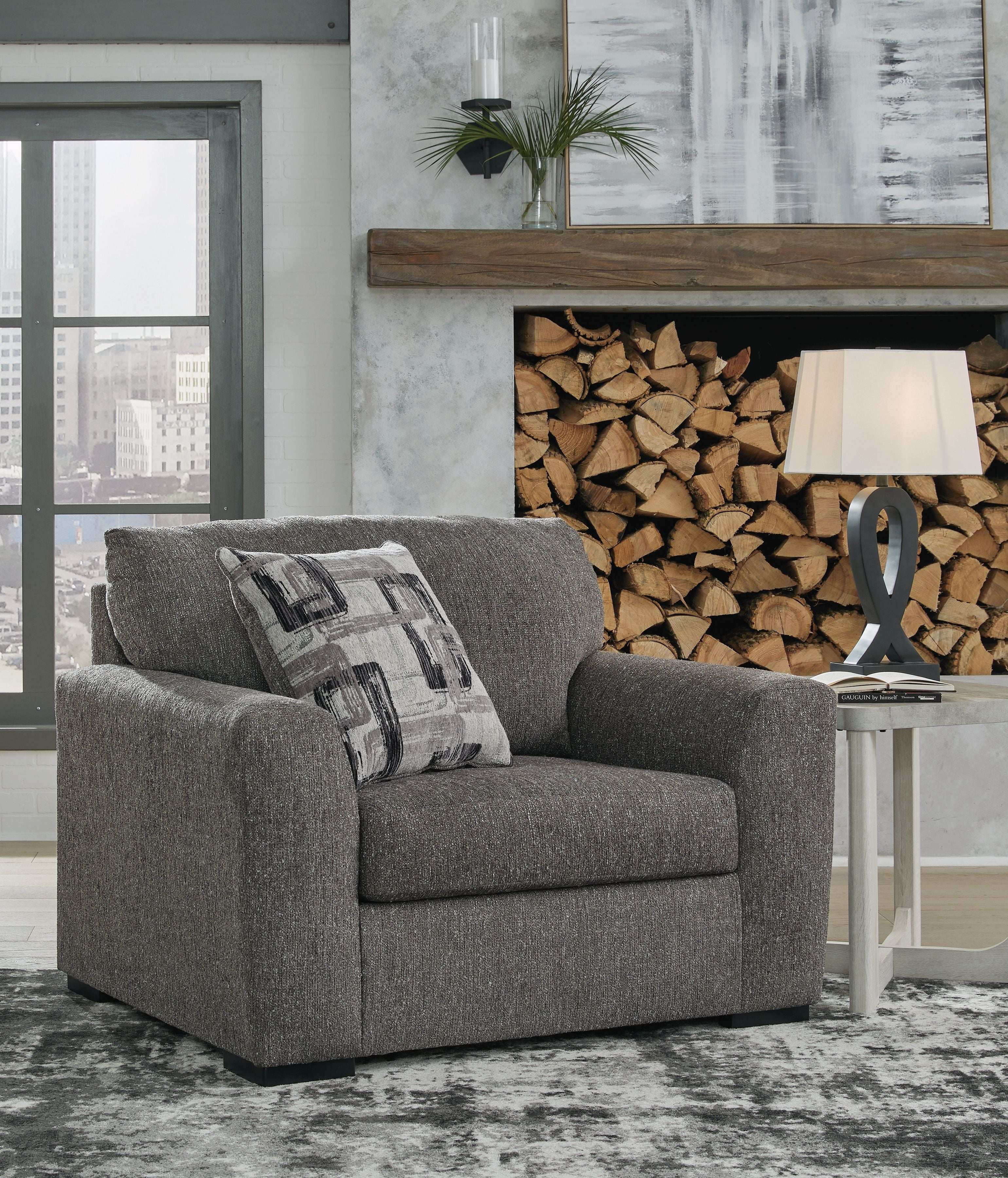 Gardiner - Chair And A Half - Pewter - Best Buy Furniture