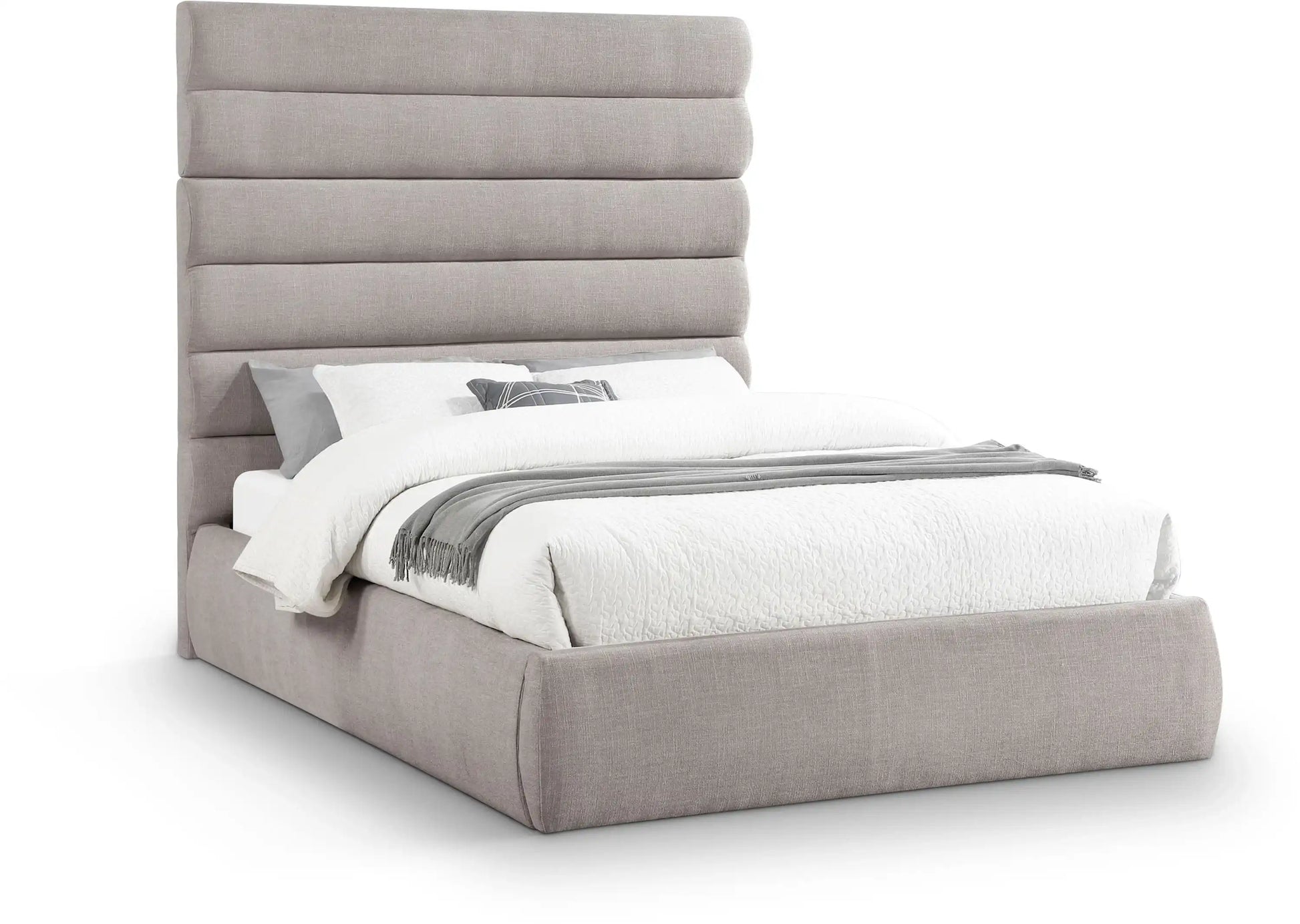 Adam - Linen Fabric Bed With 70.5" Headboard - Best Buy Furniture