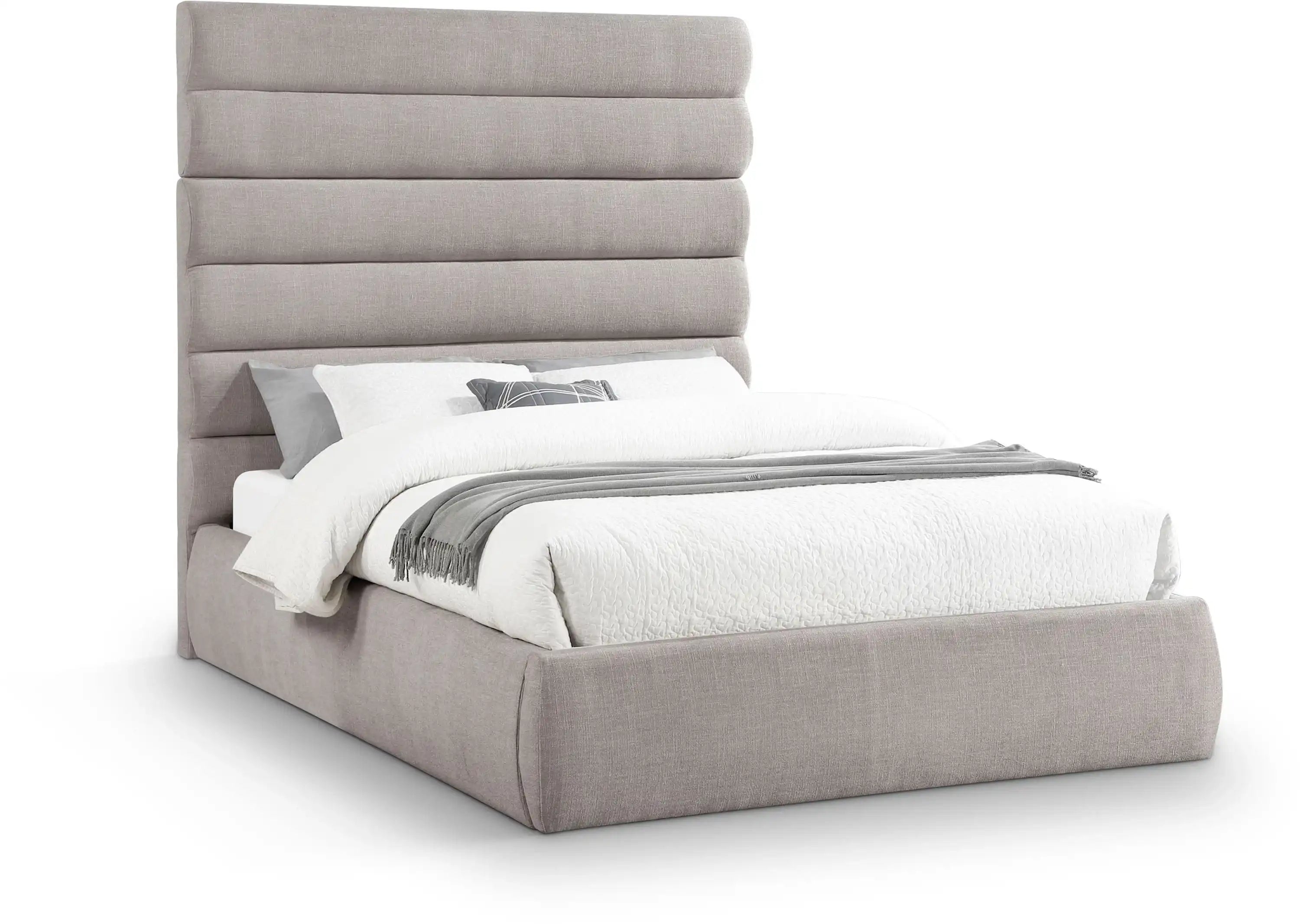 Adam - Linen Fabric Bed With 70.5" Headboard - Best Buy Furniture