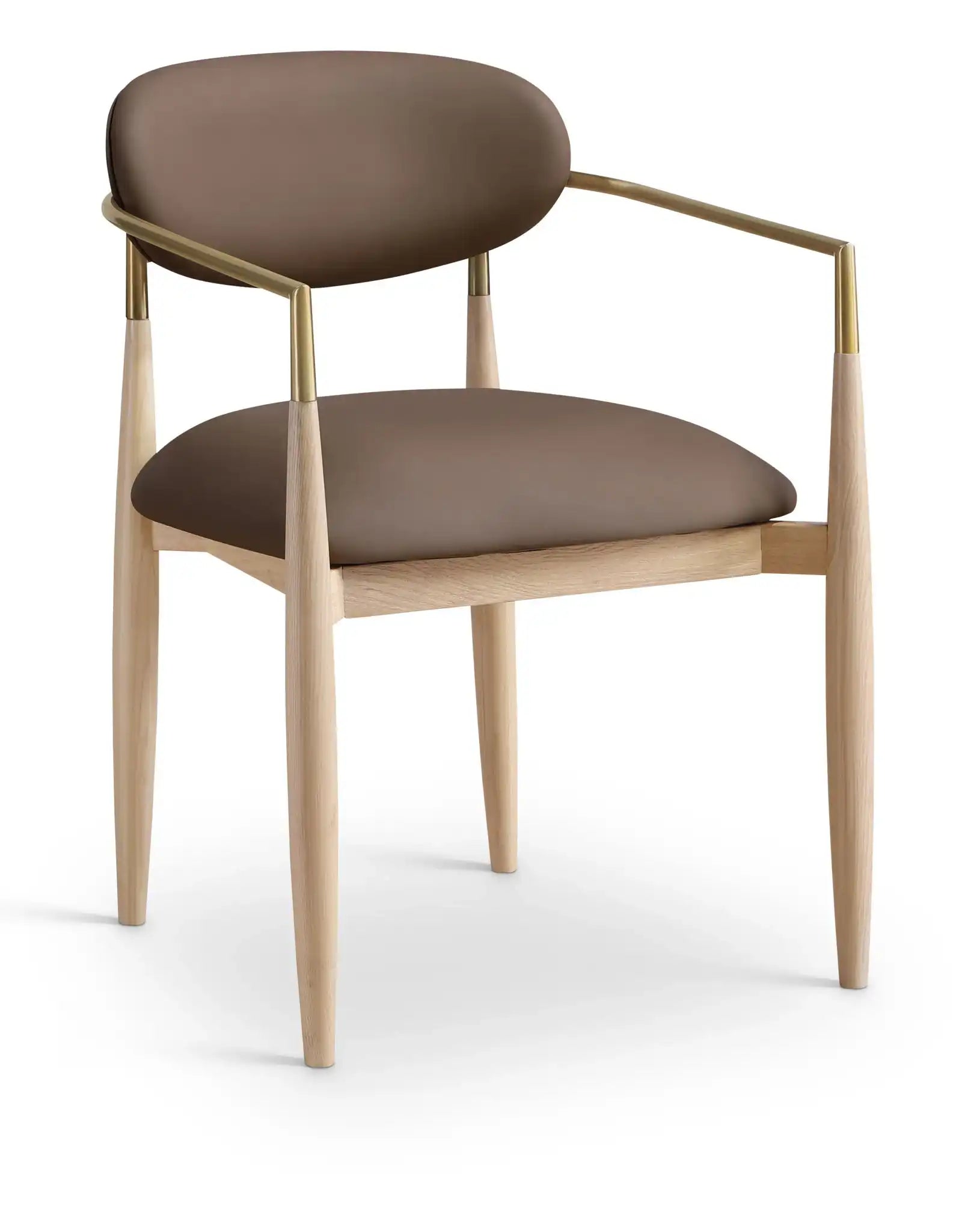 Riccio - Dining Arm Chair (Set of 2) - Natural And Gold Frame - Best Buy Furniture