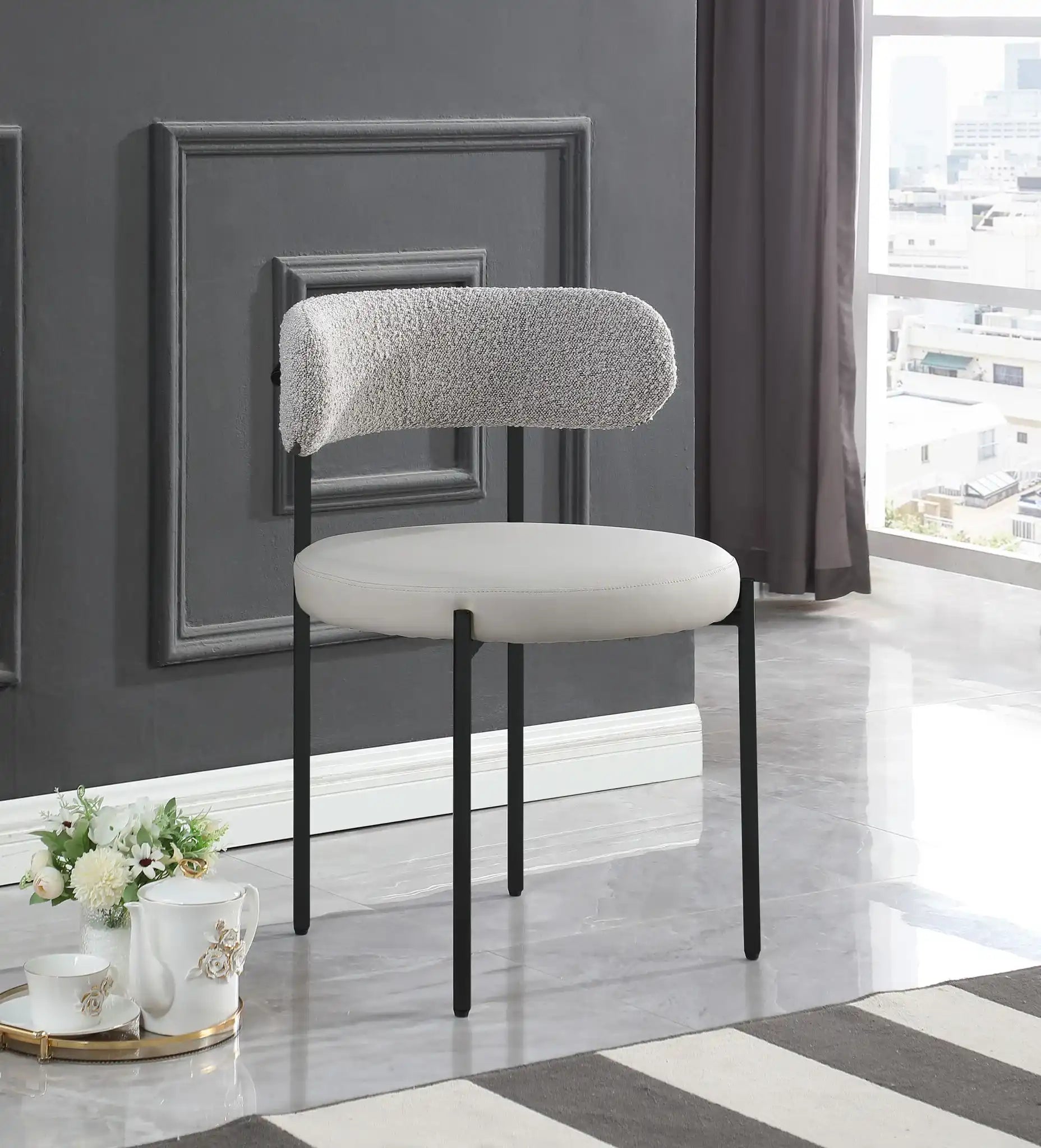 Beacon - Faux Leather Dining Chair With Black Legs (Set of 2)