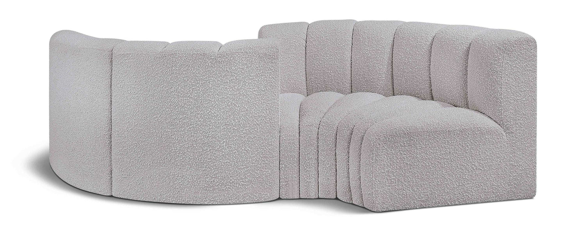 Arc - Boucle Fabric 4 Piece Curved Modular Sofa - Best Buy Furniture