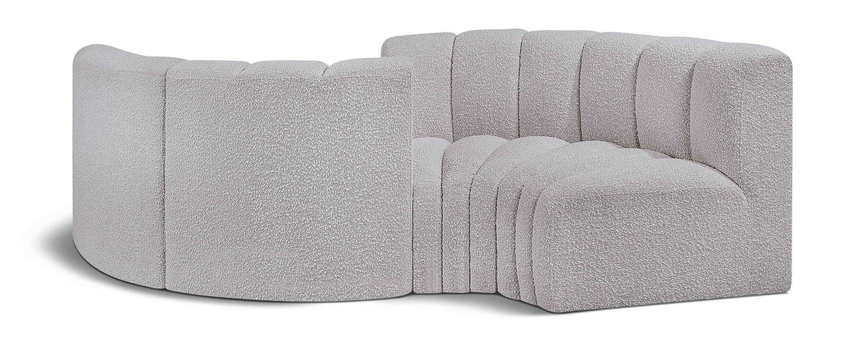 Arc - Boucle Fabric 4 Piece Curved Modular Sofa - Best Buy Furniture