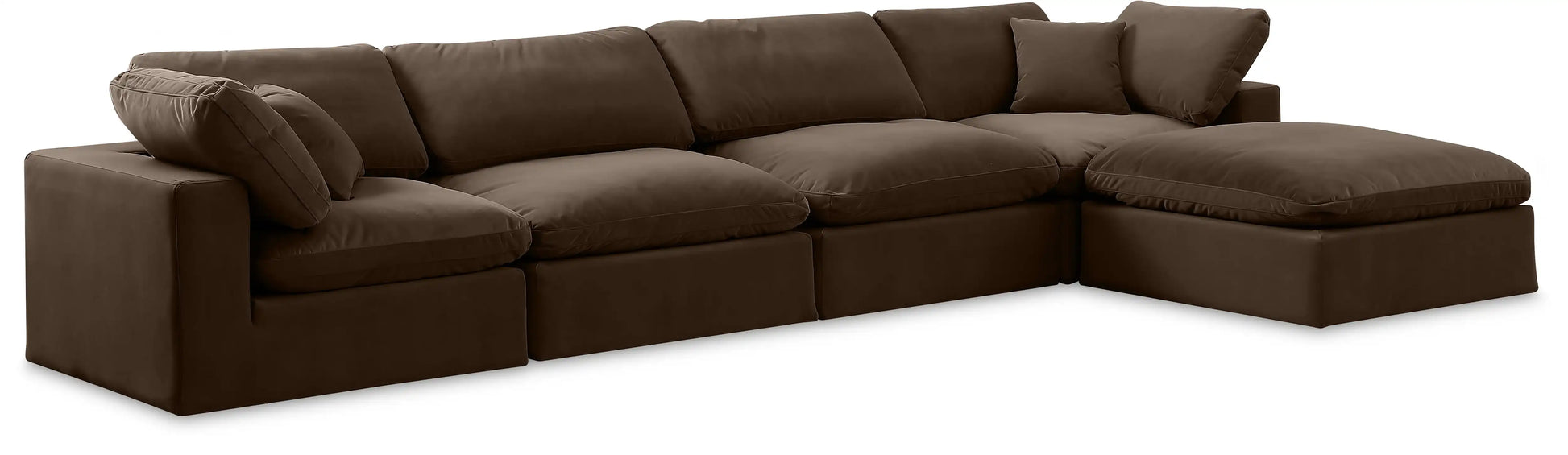 Comfy - 5 Piece Velvet Modular Sectional With Chaise - Best Buy Furniture