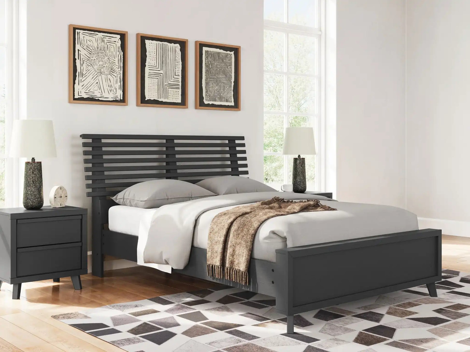 Danziar - Slat Panel Bed - Best Buy Furniture