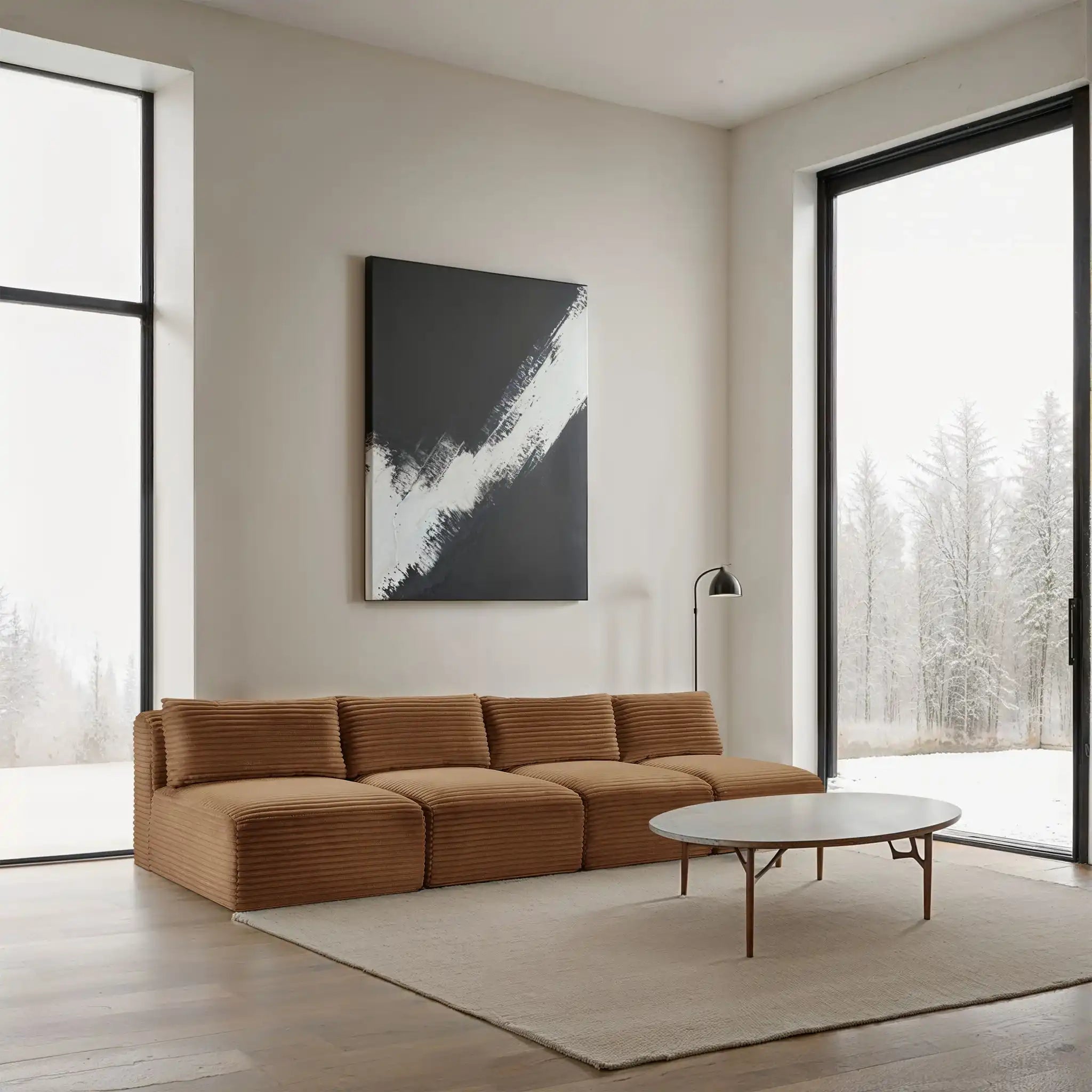 Shaggy - Fabric 4 Seat Modular Armless Sofa
