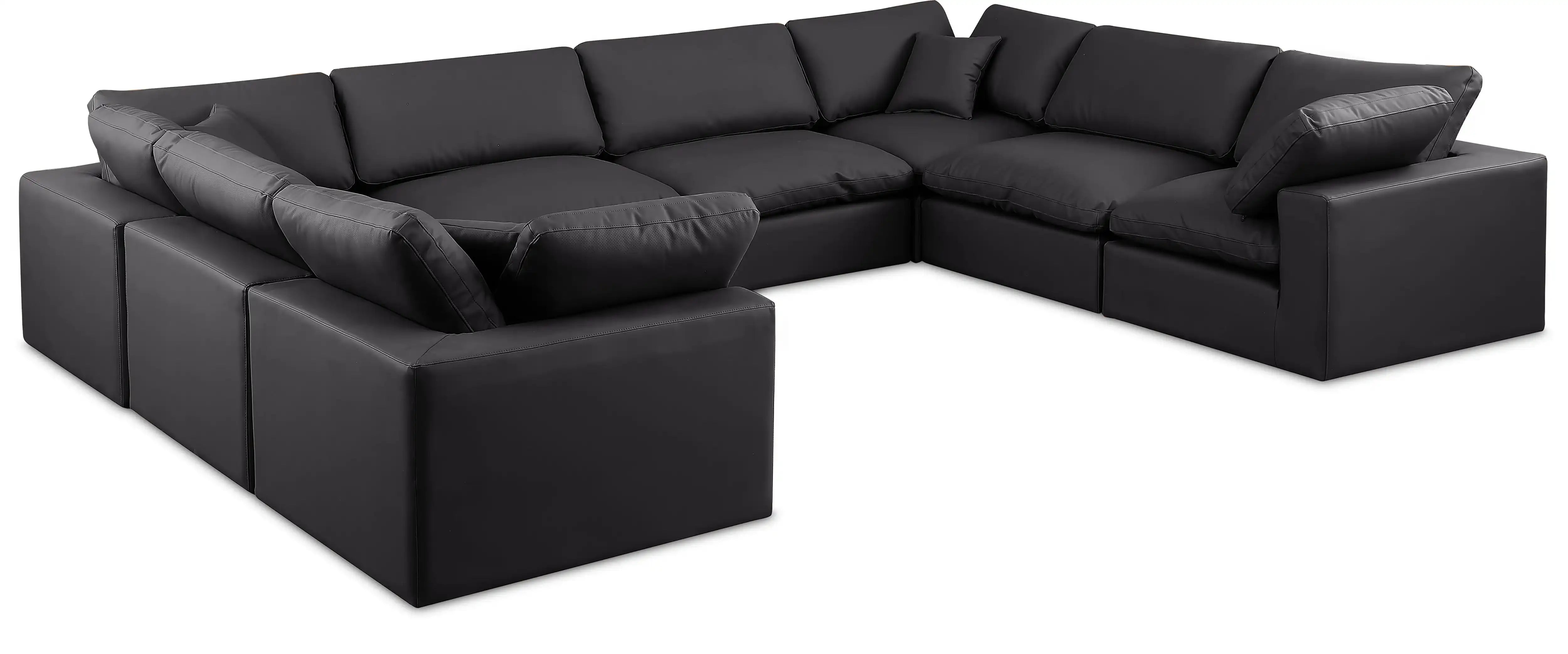 Comfy - 8 Piece Faux Leather Modular Sectional - Best Buy Furniture