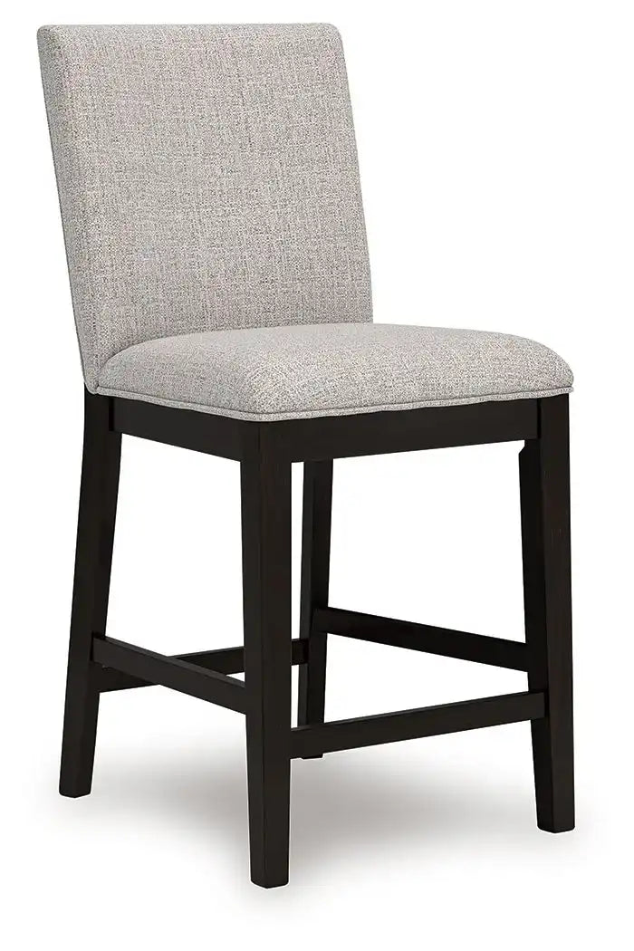 Neymorton - 5 Pc. - Rectangular Dining Room Counter Table, 4 Barstools - Dark Grayish Brown