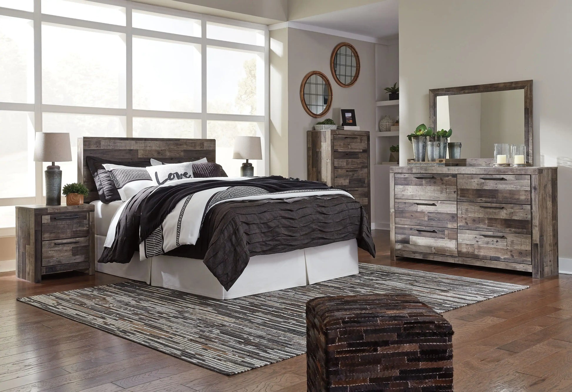 Derekson - Two Drawer Night Stand - Multi Gray - Best Buy Furniture