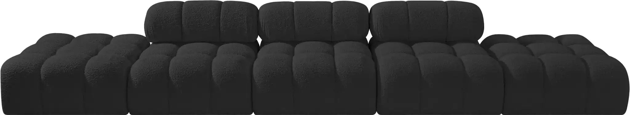 Ames - 5 Piece Boucle Upholstered Modular Sofa With 2 Armless Seats