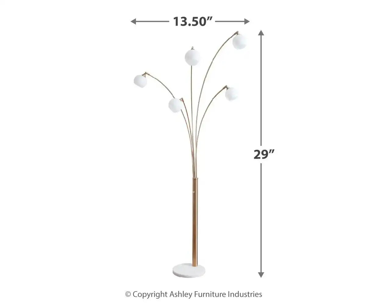 Taliya - Metal Arc Lamp - Champagne / White - Best Buy Furniture