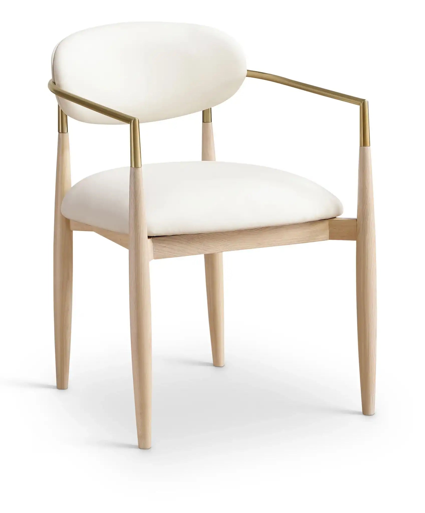 Riccio - Dining Arm Chair (Set of 2) - Natural And Gold Frame - Best Buy Furniture