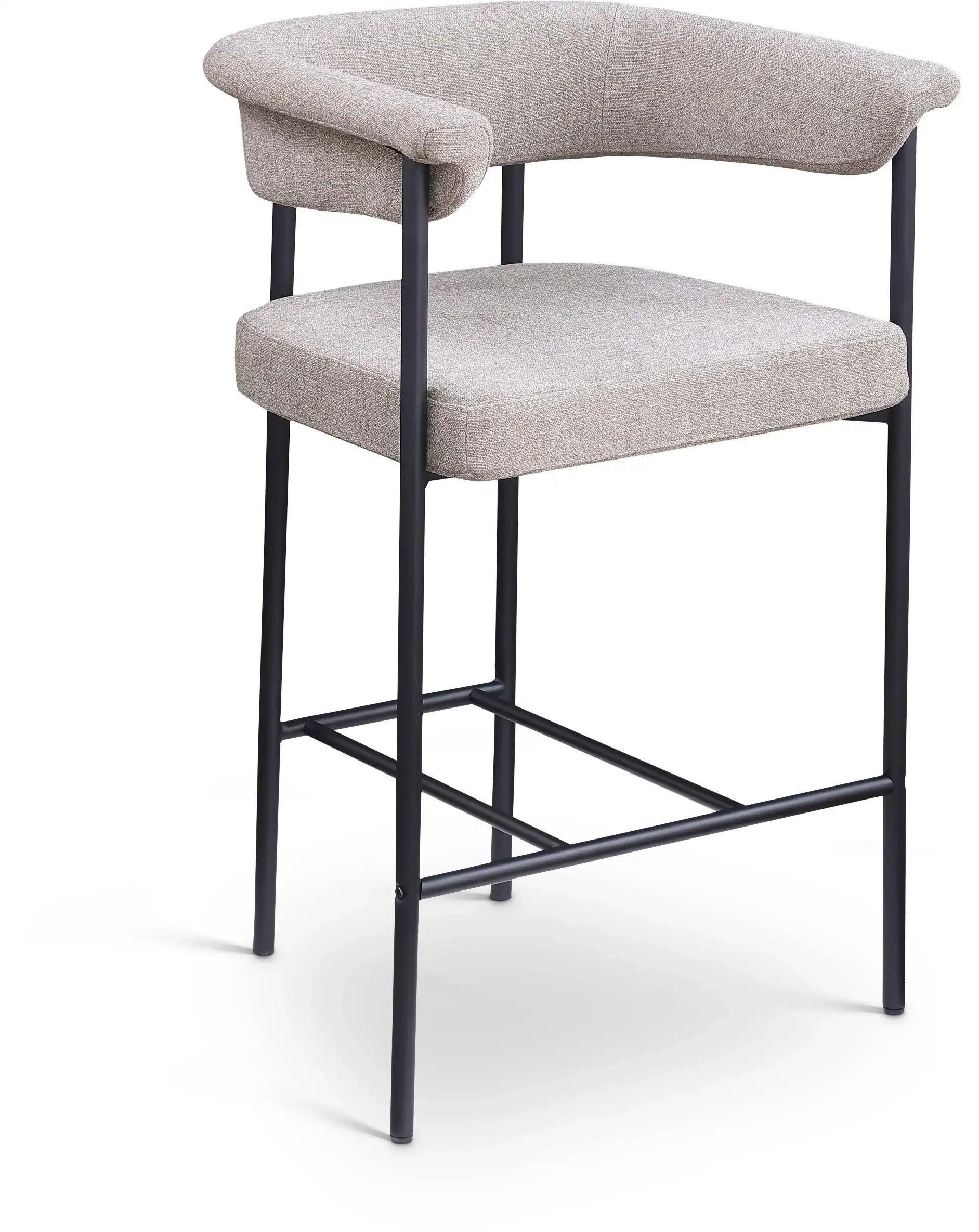 Malin - Linen Counter Stool (Set of 2) - Taupe - Best Buy Furniture