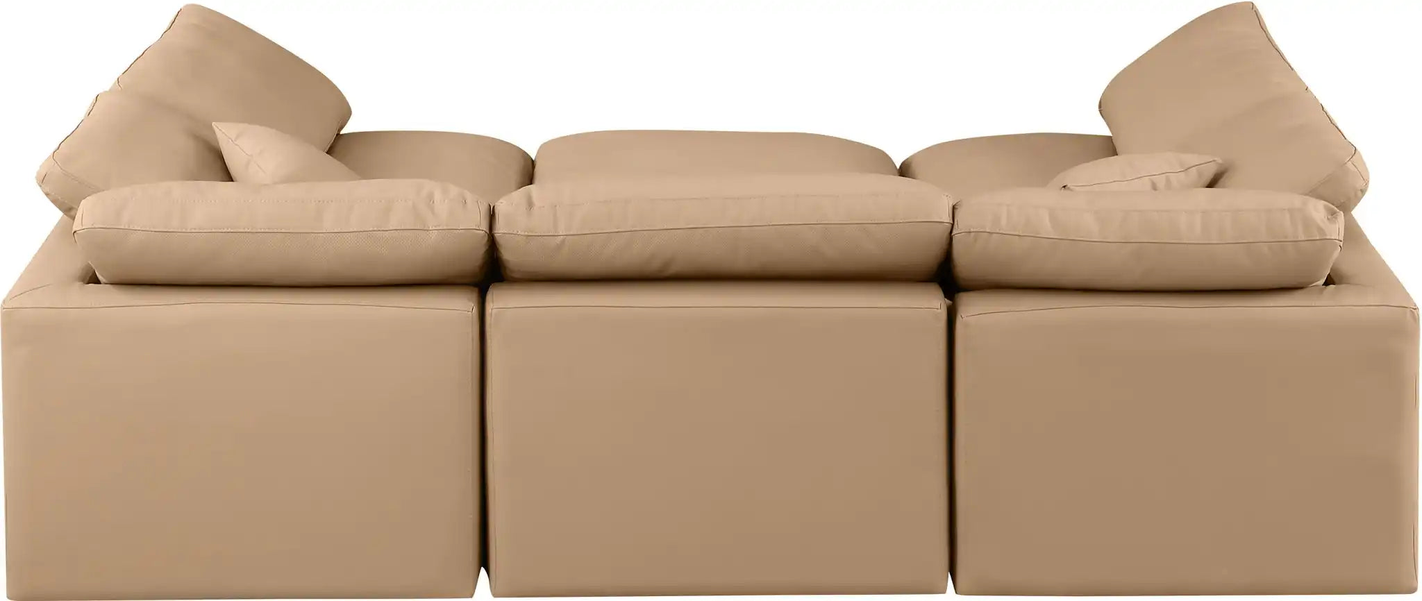 Indulge - Faux Leather 6 Piece Modular Sectional - Tan