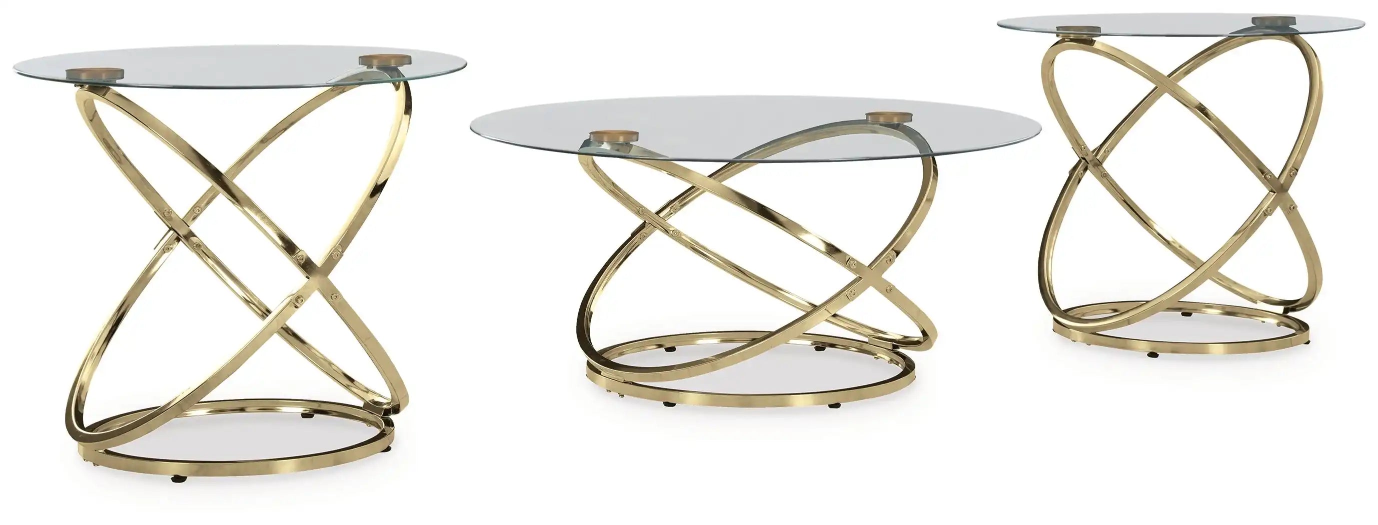 Crimonti - Occasional Table Set (Set of 3) - Champagne - Best Buy Furniture