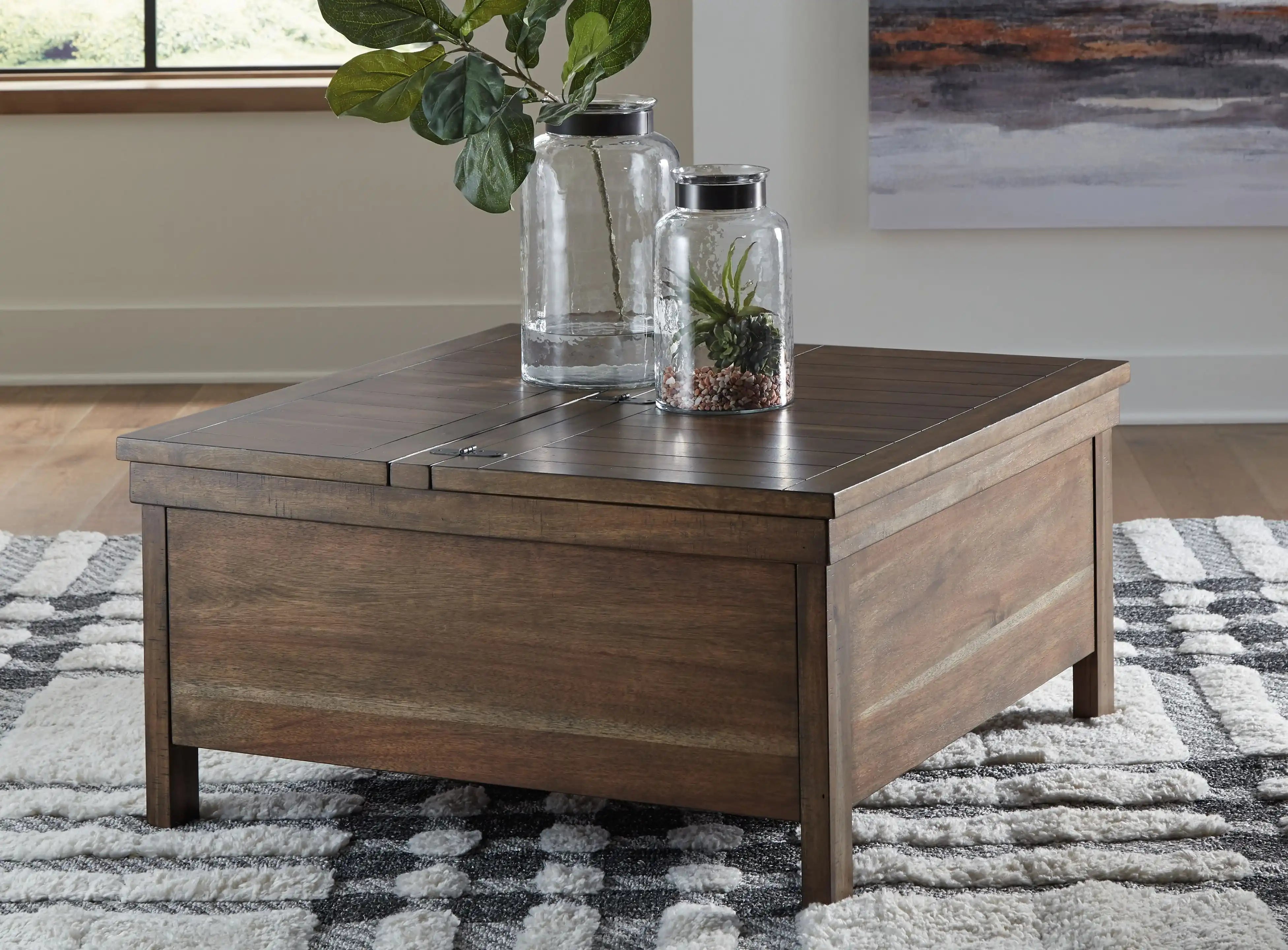 Moriville - Lift Top Cocktail Table - Grayish Brown - Best Buy Furniture