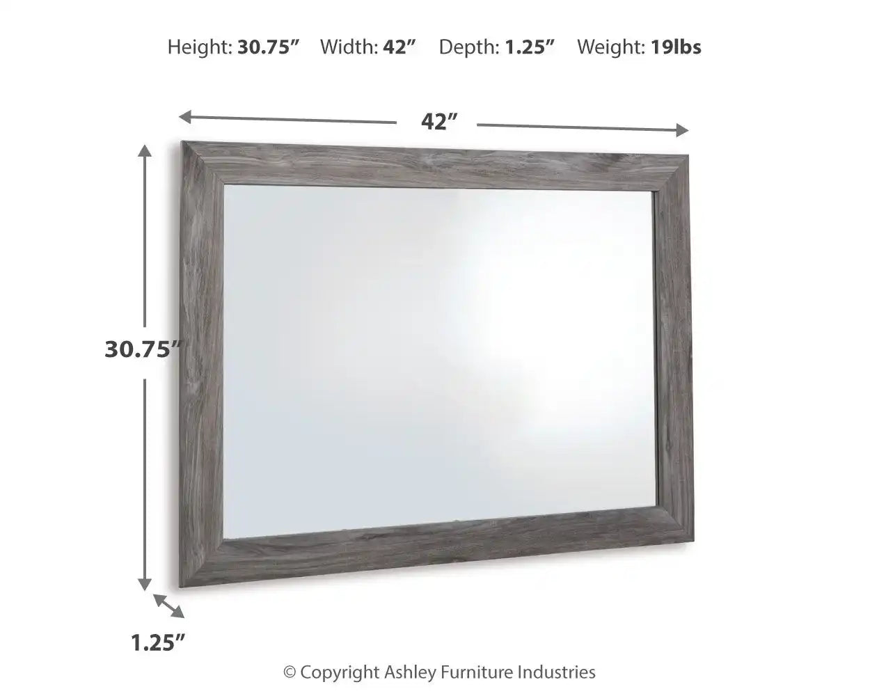 Bronyan - Bedroom Mirror - Dark Gray - Best Buy Furniture