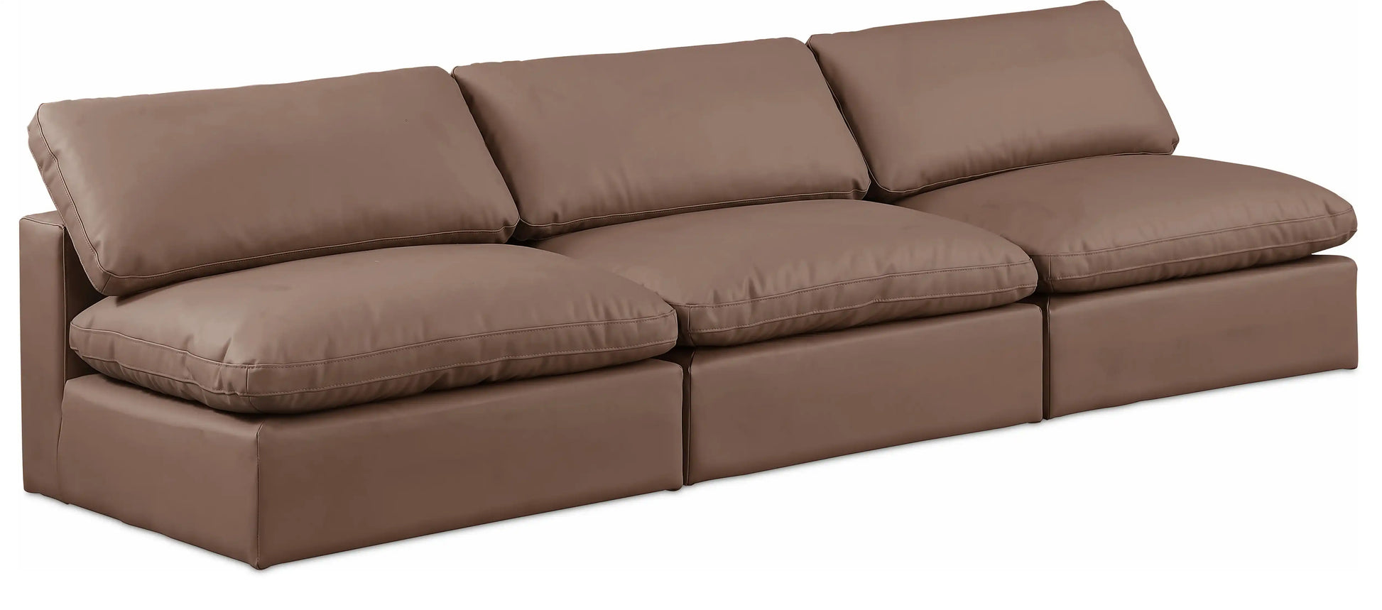 Comfy - Faux Leather Modular Armless Sofa 3 Seats - Best Buy Furniture