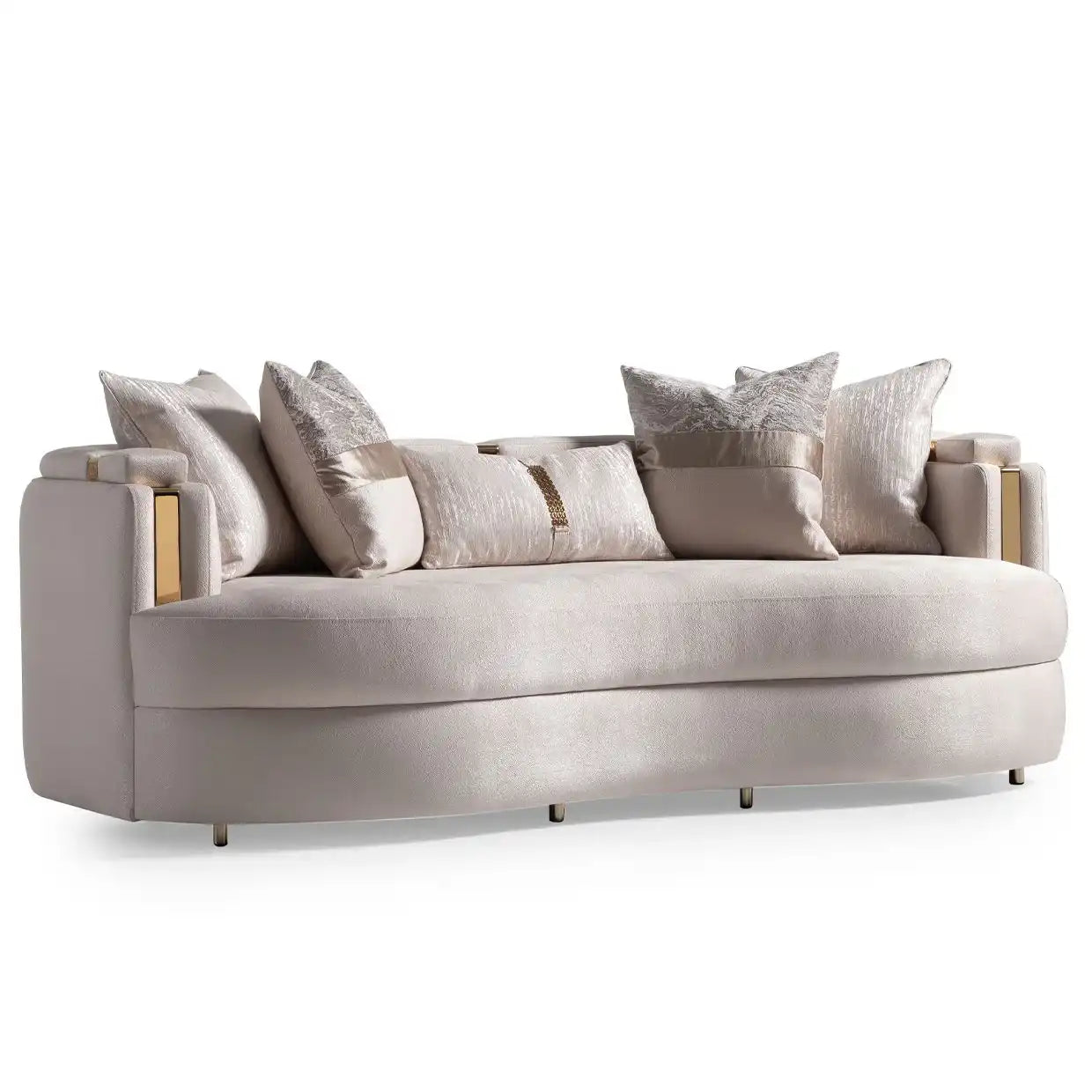 Carmela - Sofa - Almond/Gold - Best Buy Furniture