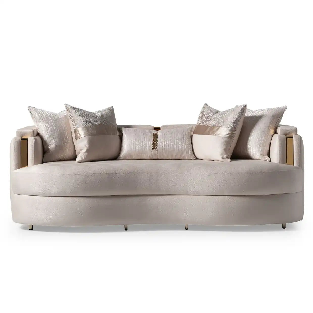Carmela - Sofa - Almond/Gold - Best Buy Furniture