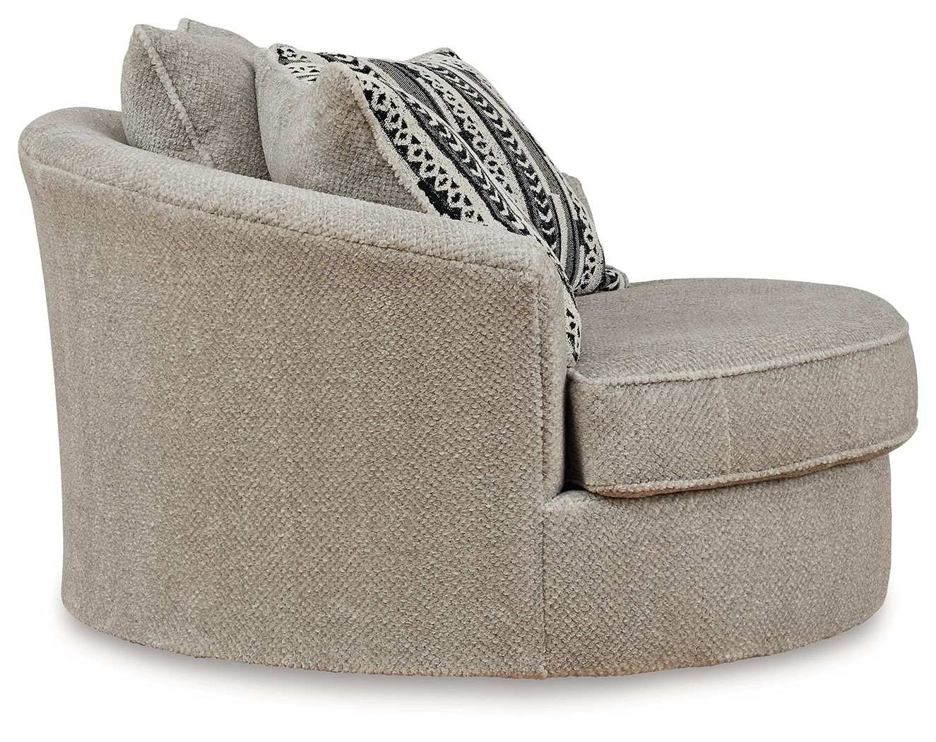 Calnita - Oversized Swivel Accent Chair - Sisal - Best Buy Furniture