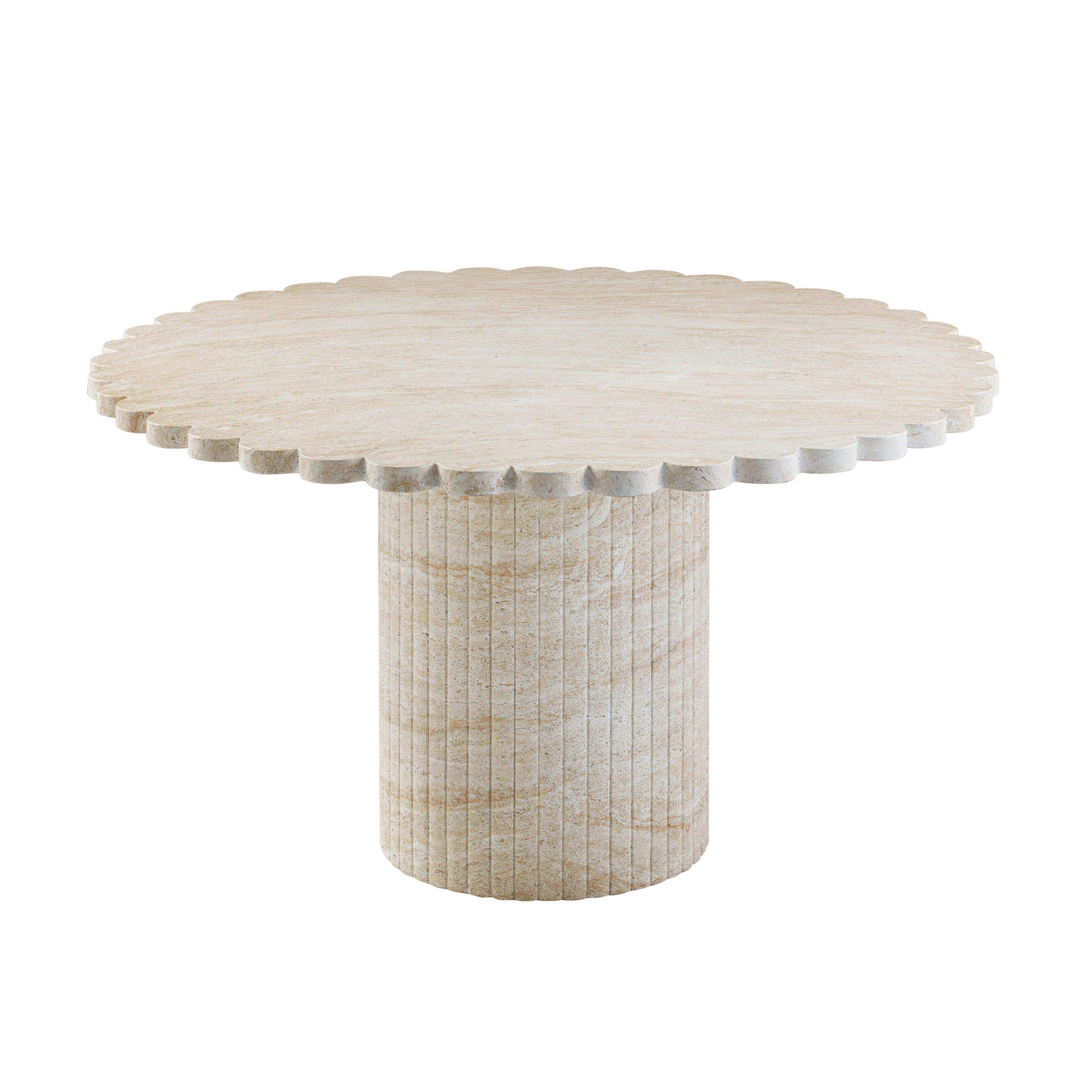Blossom - Indoor / Outdoor Round Dining Table - Washed Travertine - Best Buy Furniture