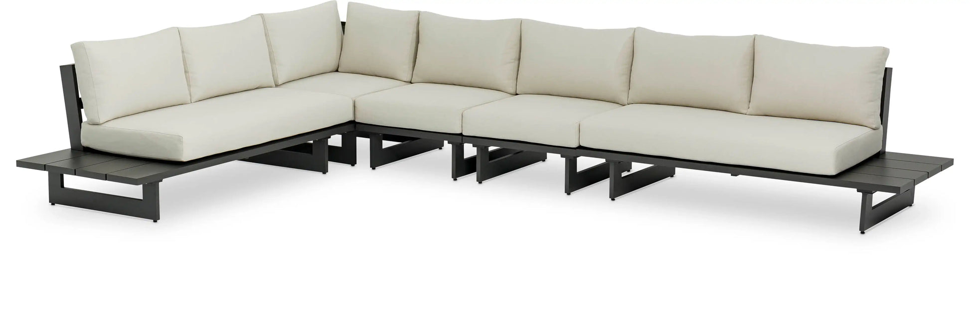 Maldives - 5 Piece Water Resistant Outdoor Patio Modular Sectional With Gray Base - Best Buy Furniture