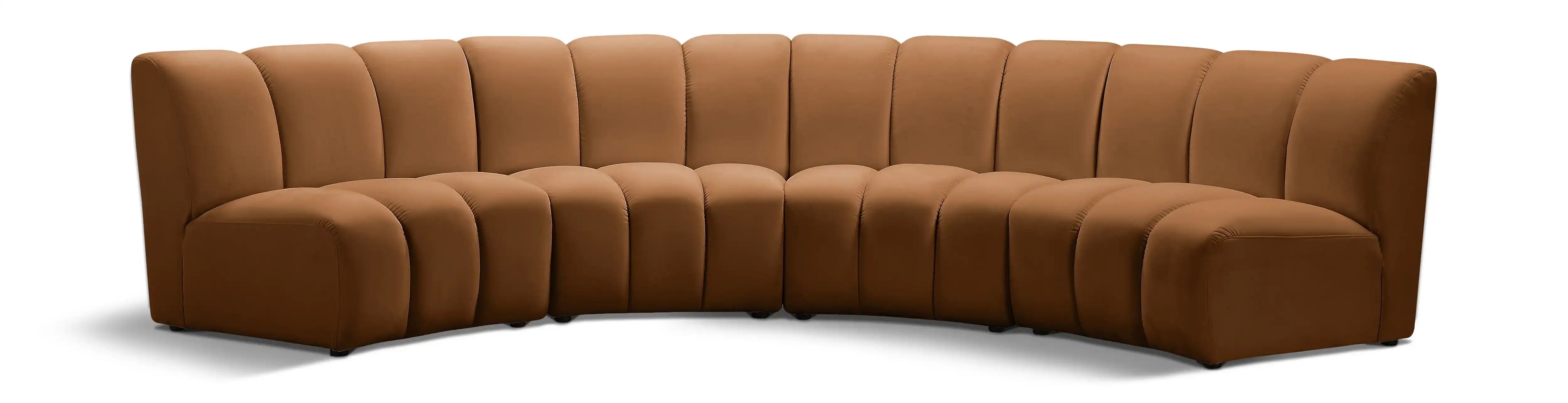 Infinity - 4 Piece Modular Sectional - Saddle - Best Buy Furniture
