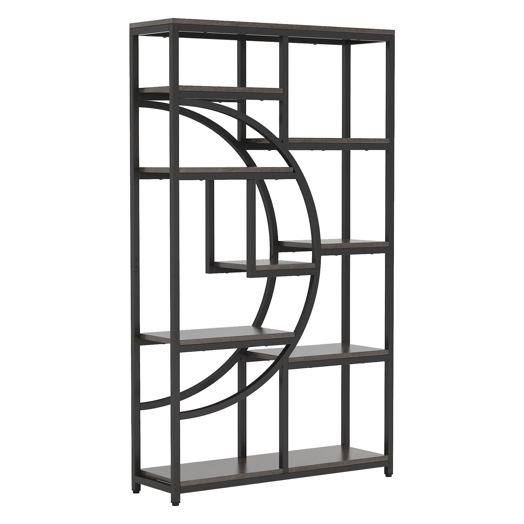 5 Tier Corner Etagere Bookshelf With 9 Open Shelves Storage Organizer For Living Room