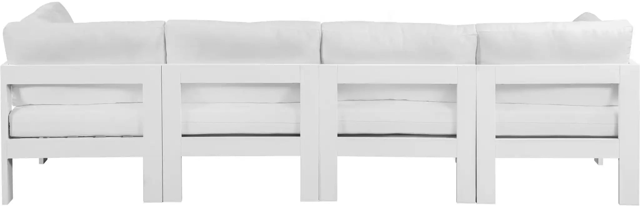 Nizuc - Outdoor Patio 4 Seat Modular Sofa With White Frame