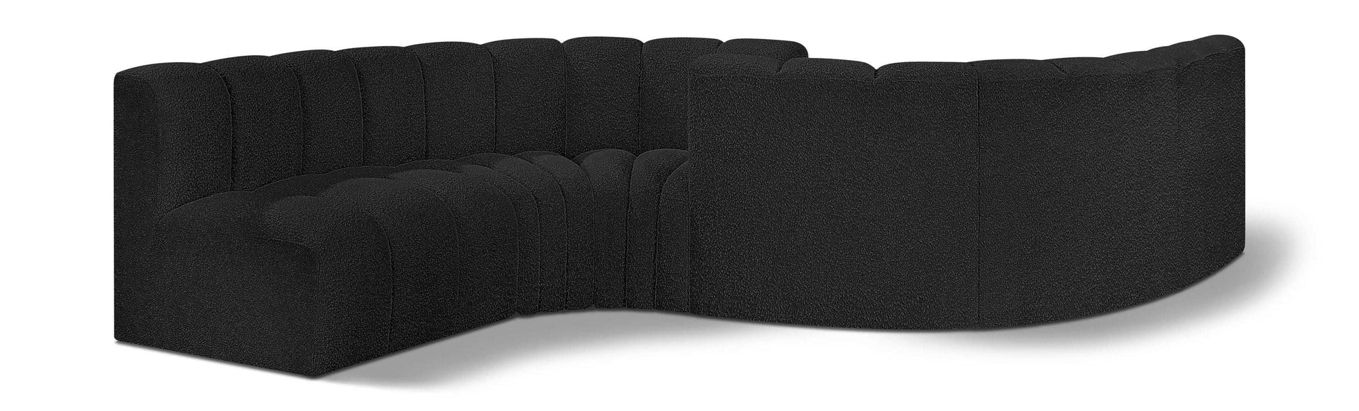 Arc - Boucle Fabric 6 Piece Modular Sofa - Black - Best Buy Furniture