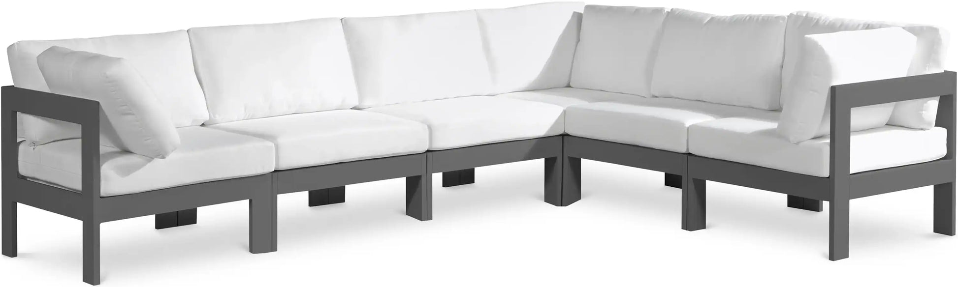 Nizuc - Outdoor Patio 6 Piece Modular Sectional With Gray Frame - Best Buy Furniture