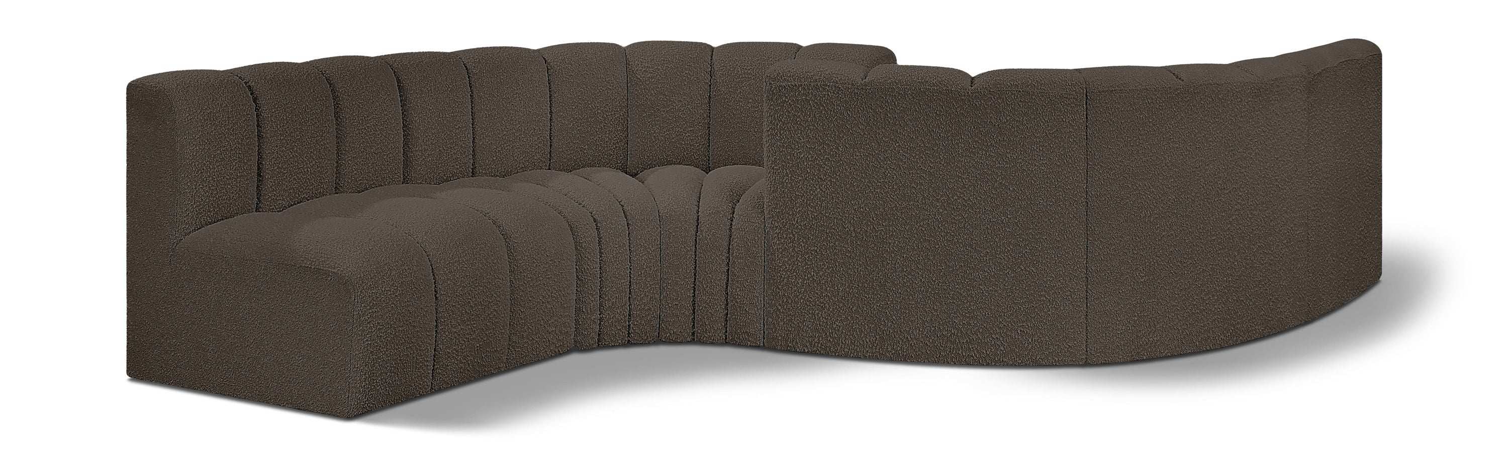 Arc - Boucle Fabric 6 Piece Modular Sofa - Black - Best Buy Furniture