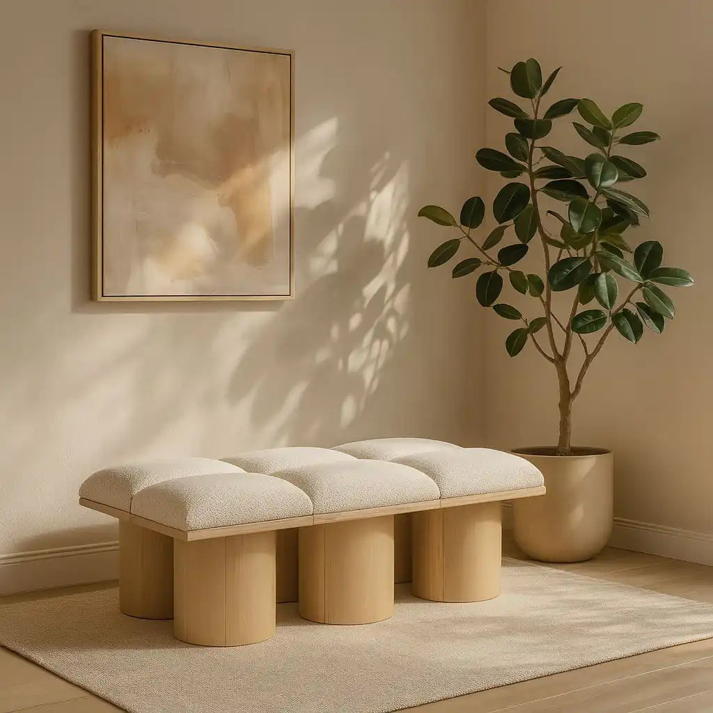 Pavilion - 6 Piece Modular Bench With Natural Base