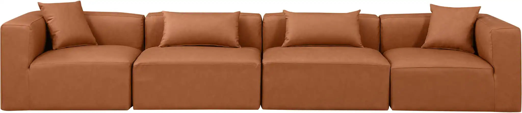 Cube - Modular 4 Piece Sofa - Cognac