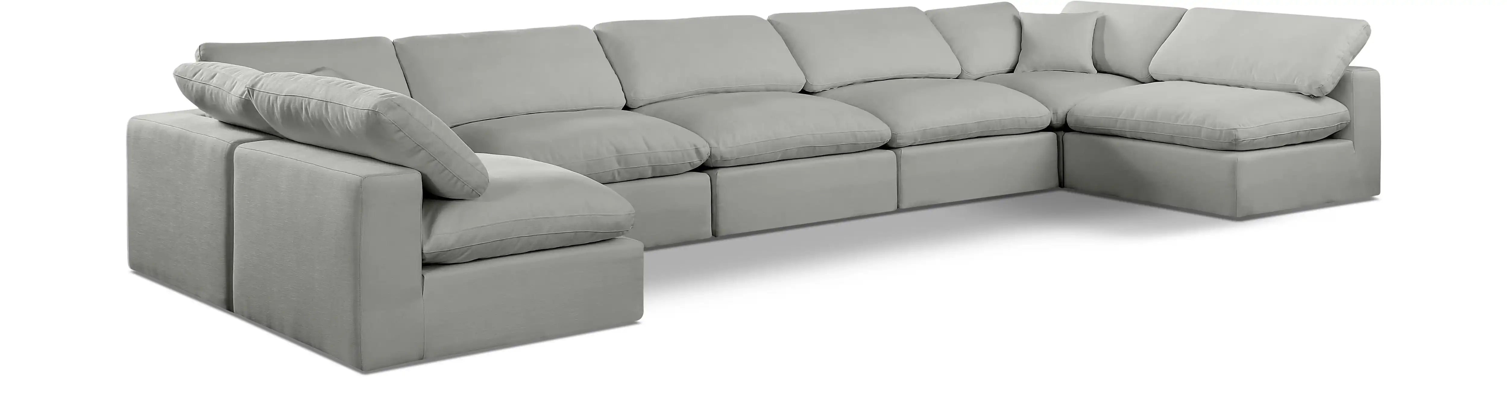 Comfy - 7 Piece Linen Modular Armless Sectional - Best Buy Furniture
