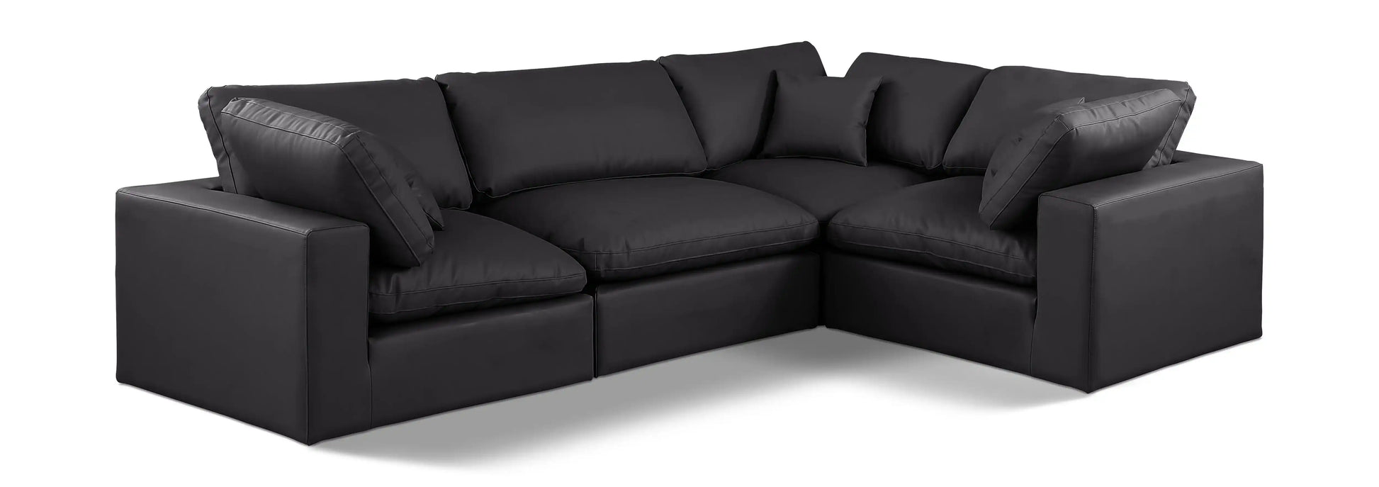 Comfy - 4 Piece Faux Leather Modular Sectional - Best Buy Furniture