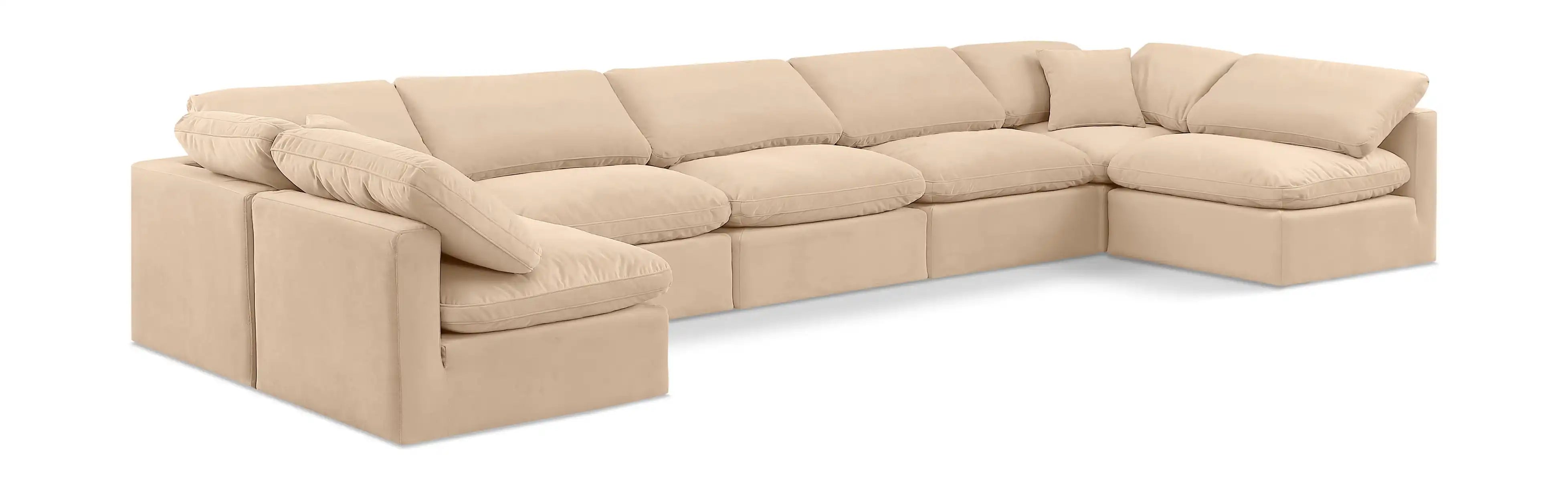 Indulge - Velvet 7 Piece Modular U-Shaped Sectional - Best Buy Furniture